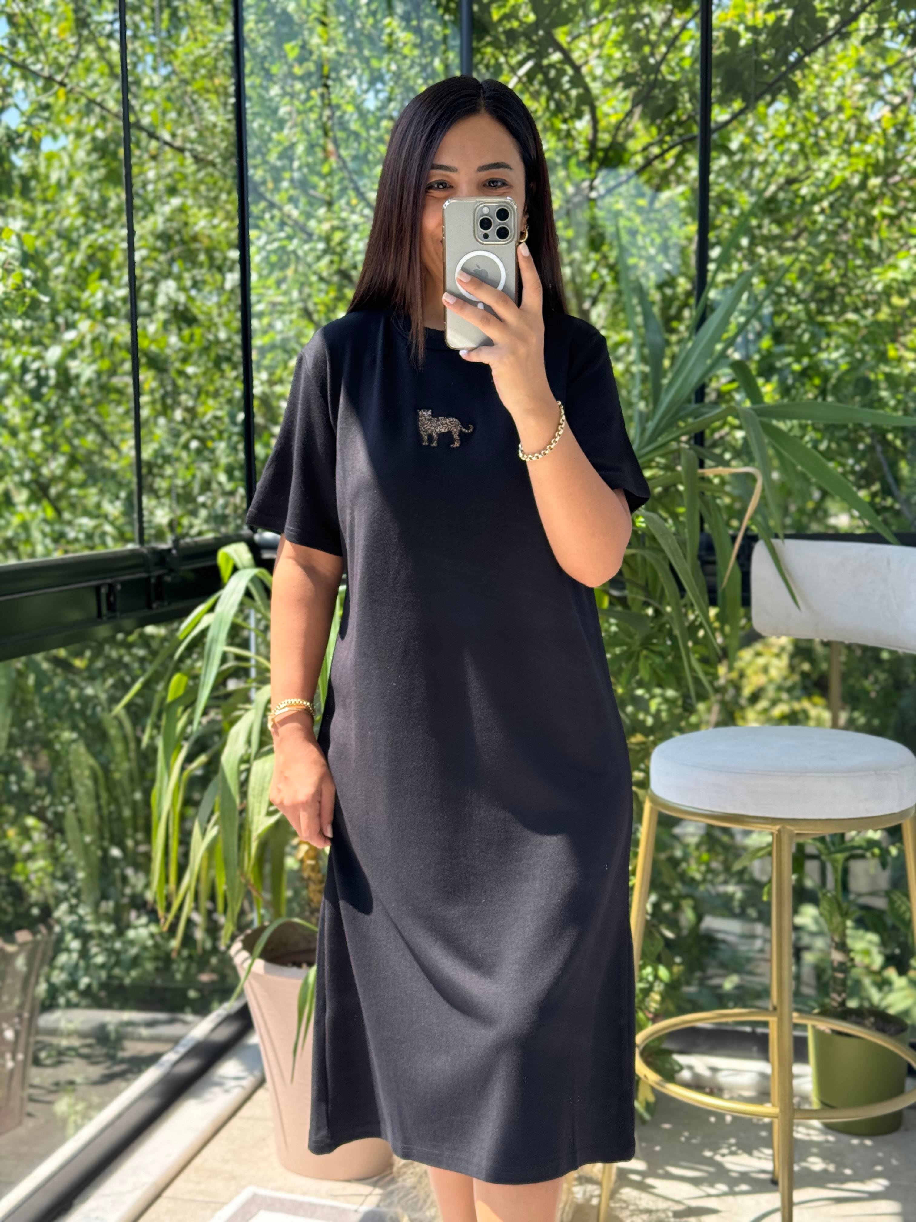 Kaplanlı Elbise Siyah