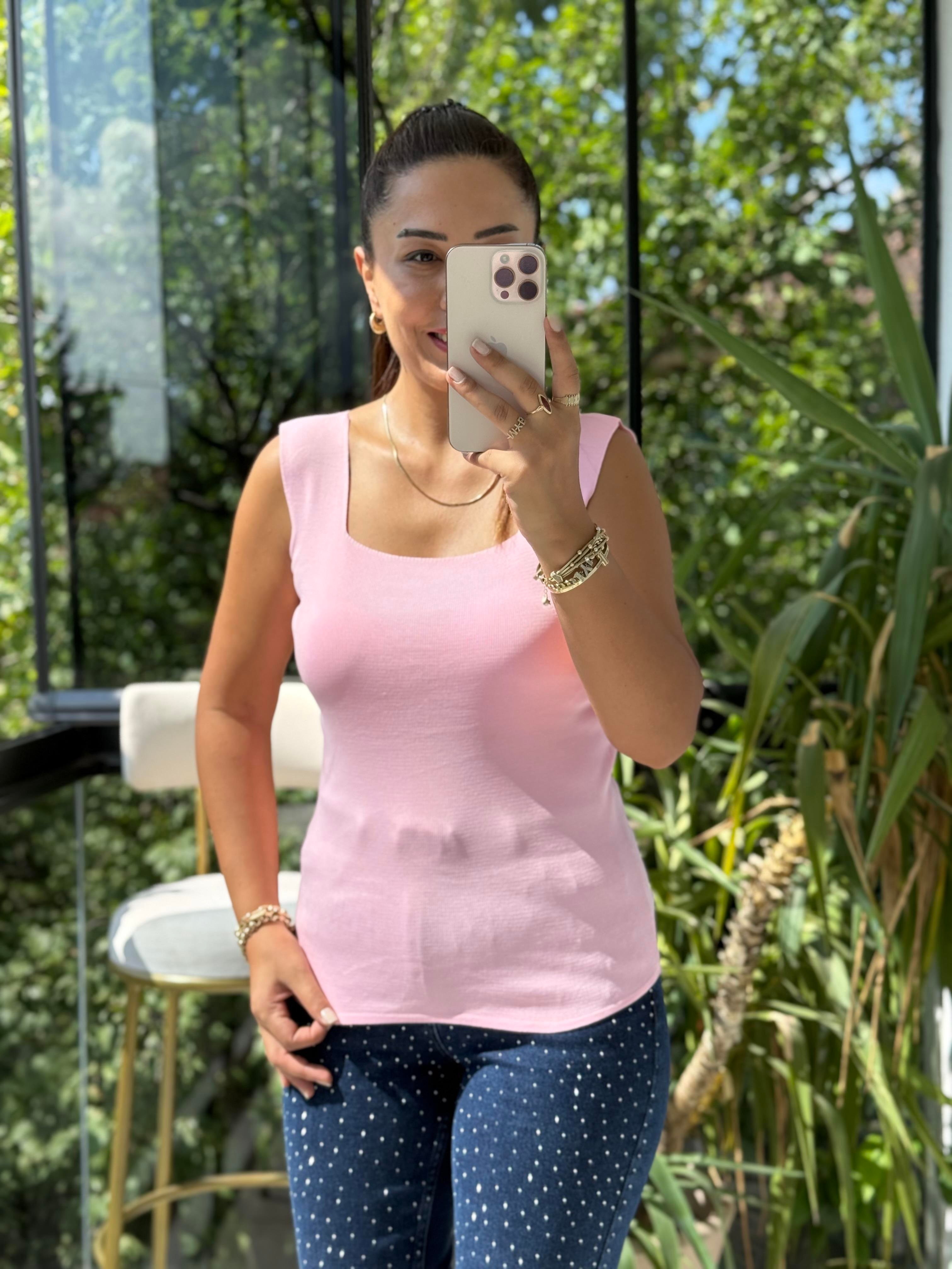 Kare Yaka Atlet Pembe