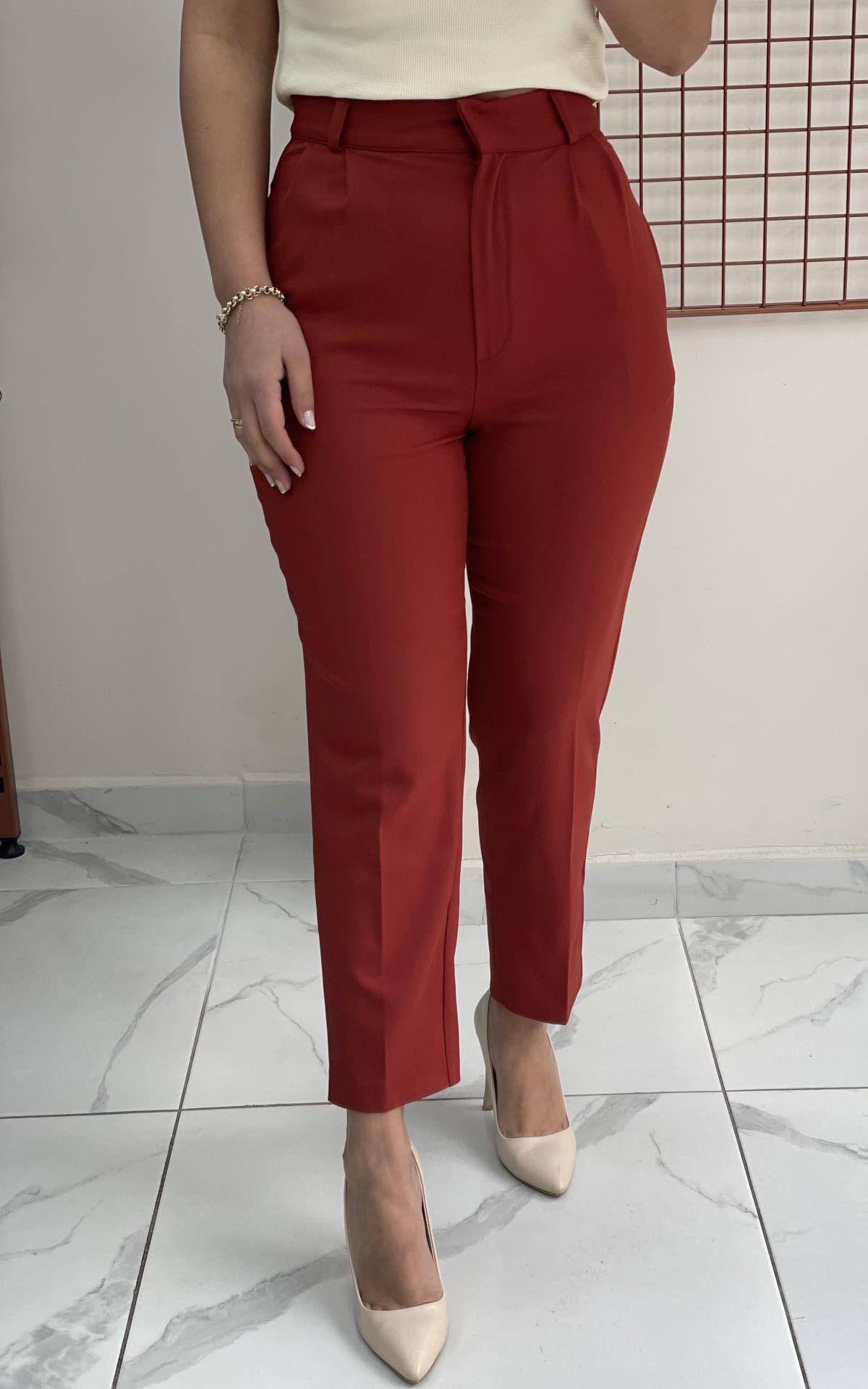 Kiremit Crep Kumaş Pantolon