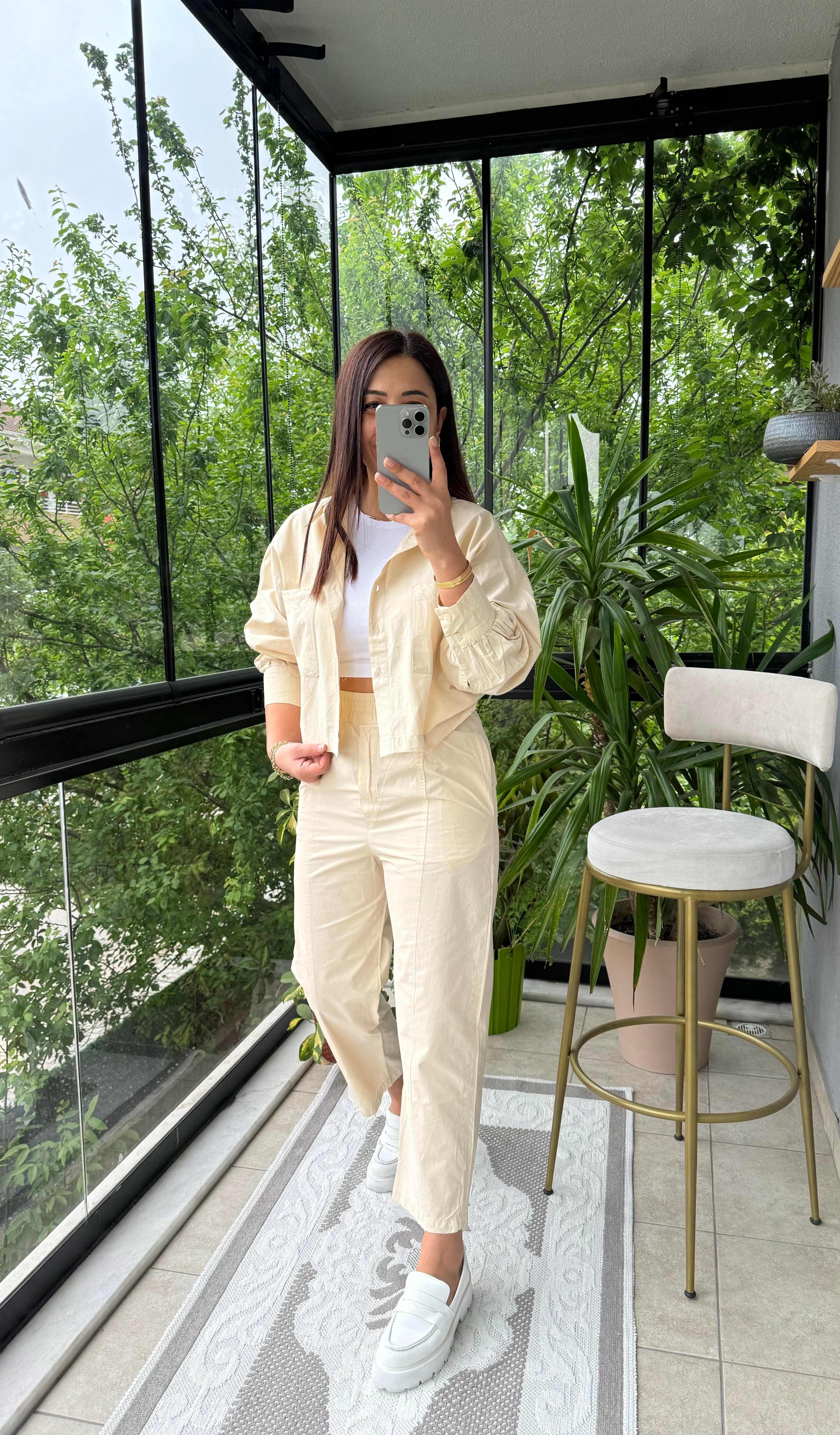 Kısa Gömlek Pantolon Takım Taş