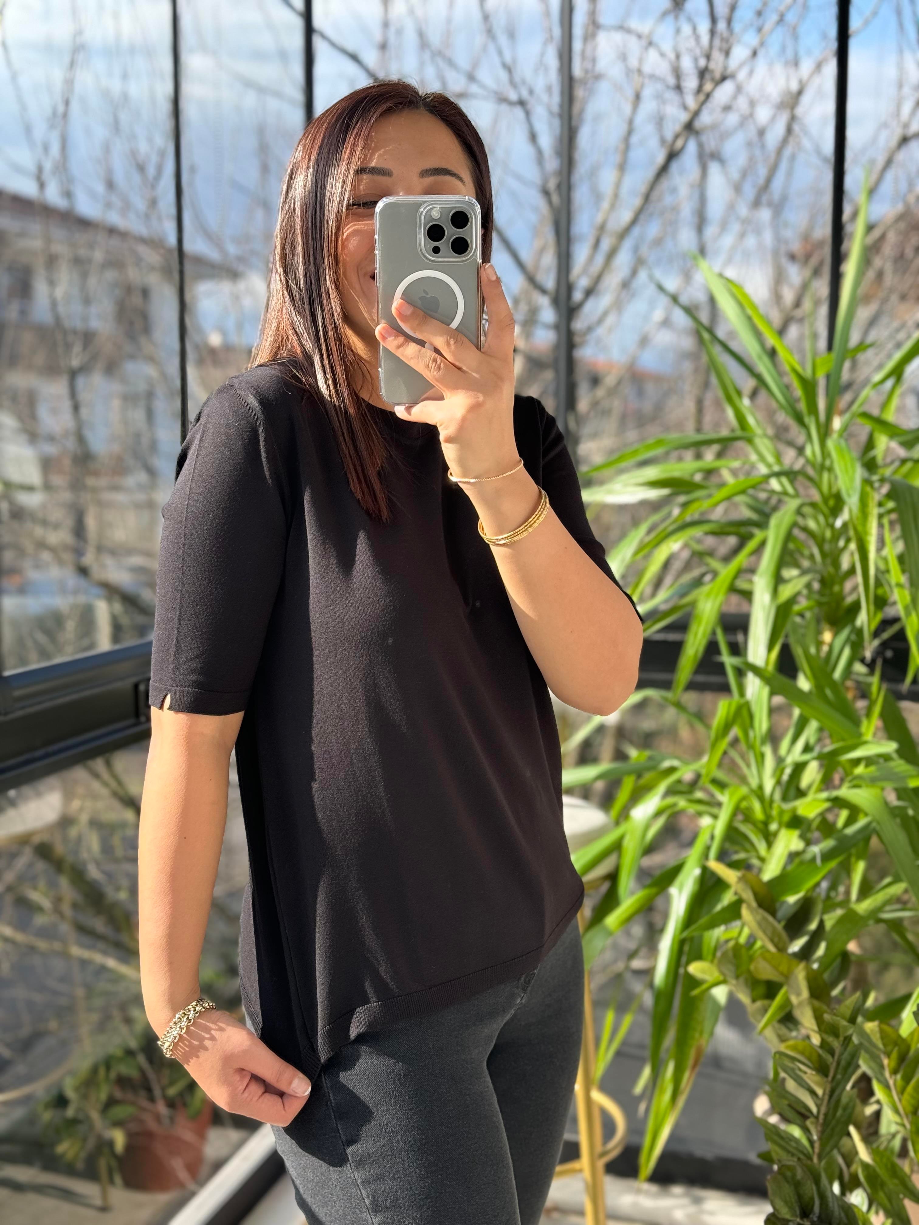 Kısa Kol Triko Siyah