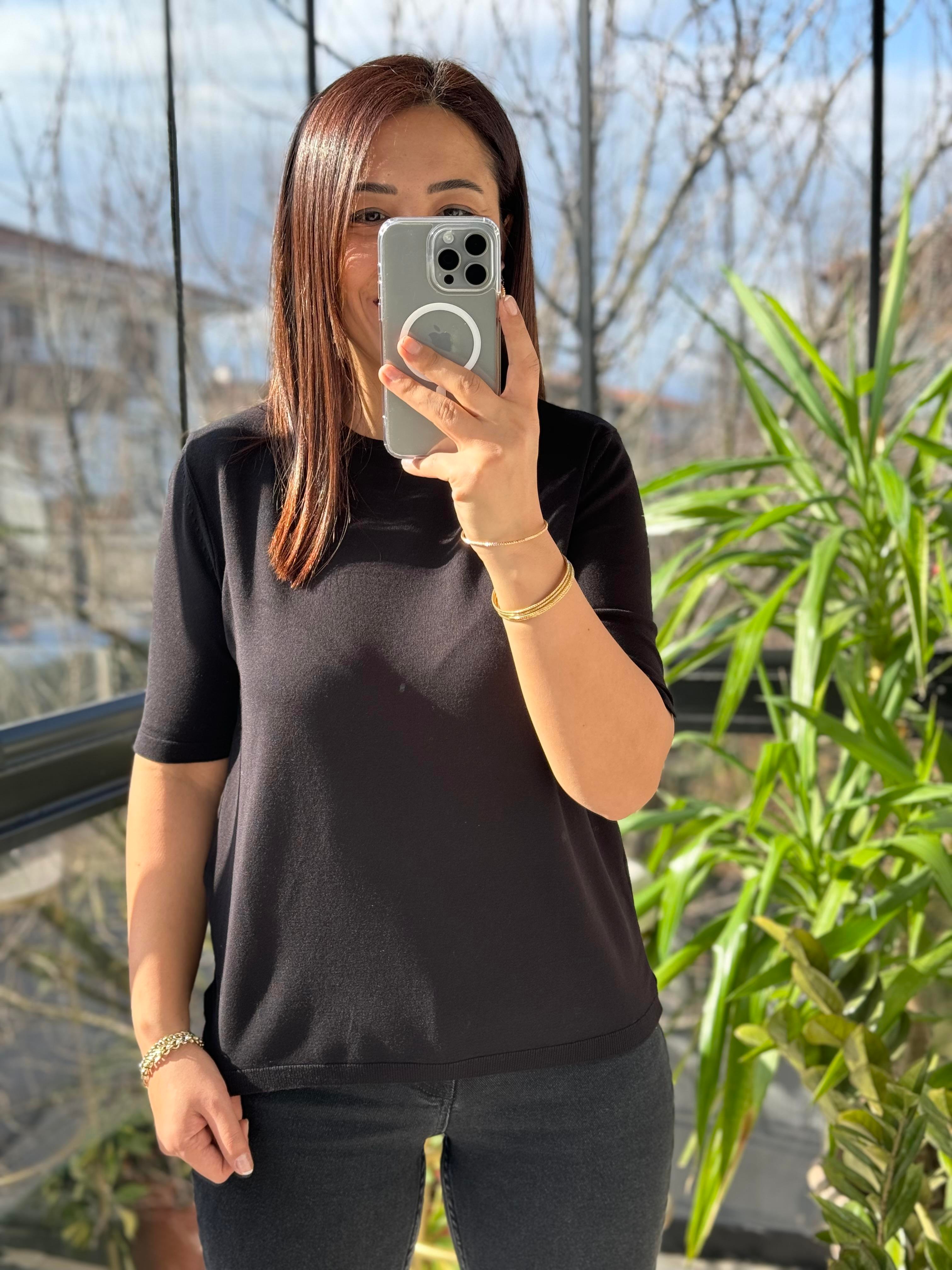 Kısa Kol Triko Siyah