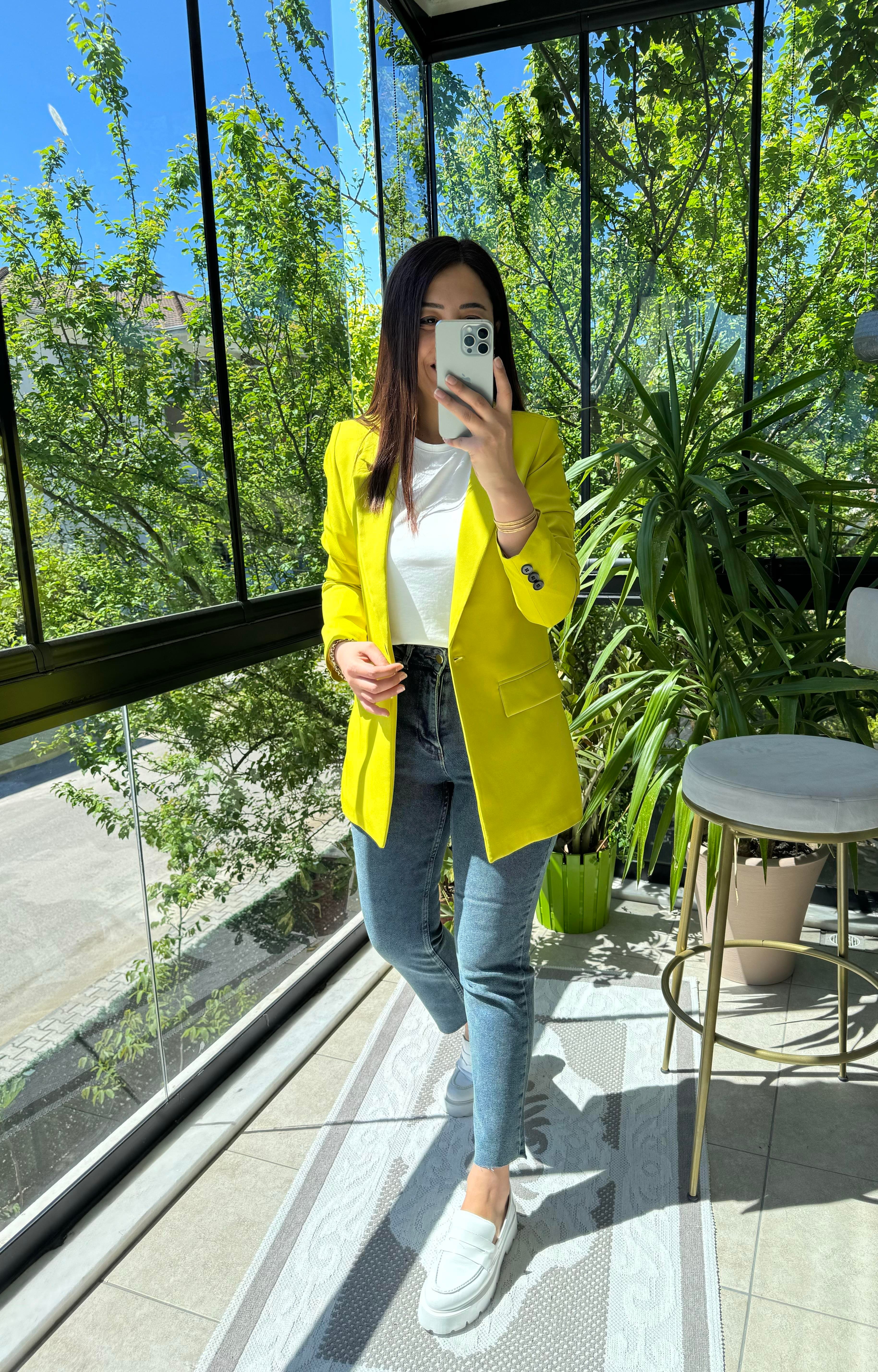 Kivi Tek Düğme Blazer Ceket