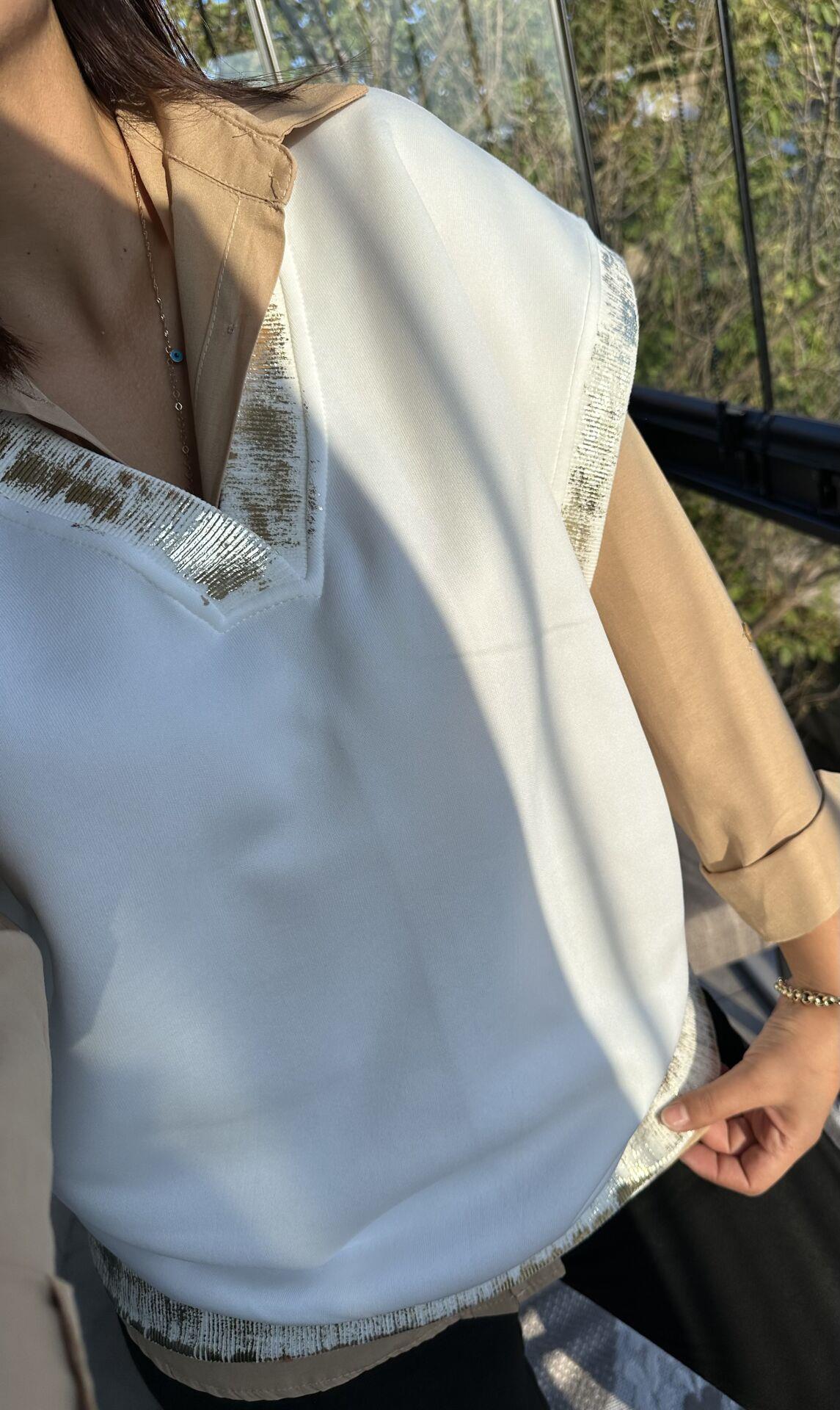 Kolsuz Sweatshirt Beyaz