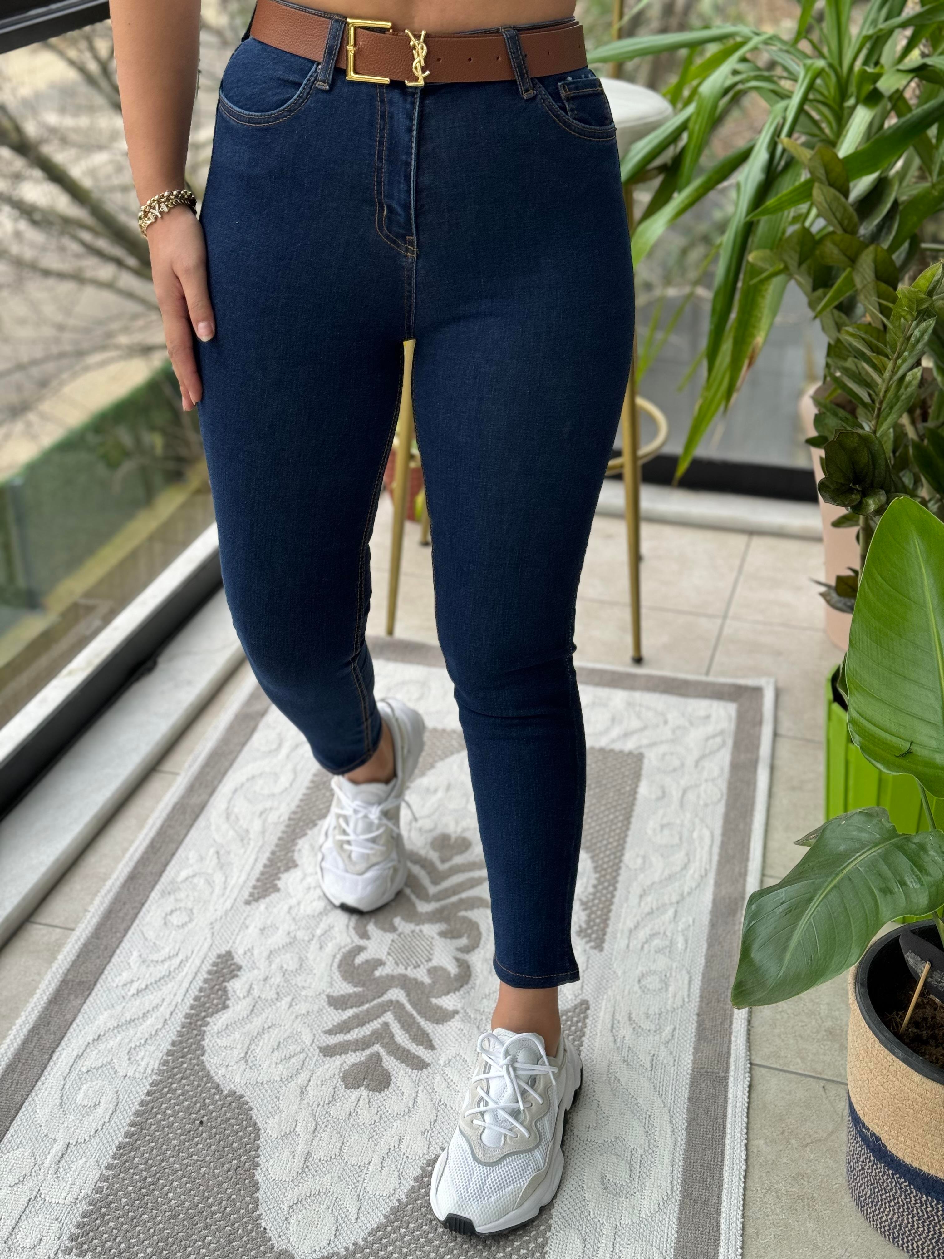 Lacivert Toparlayıcı Skinny Jean