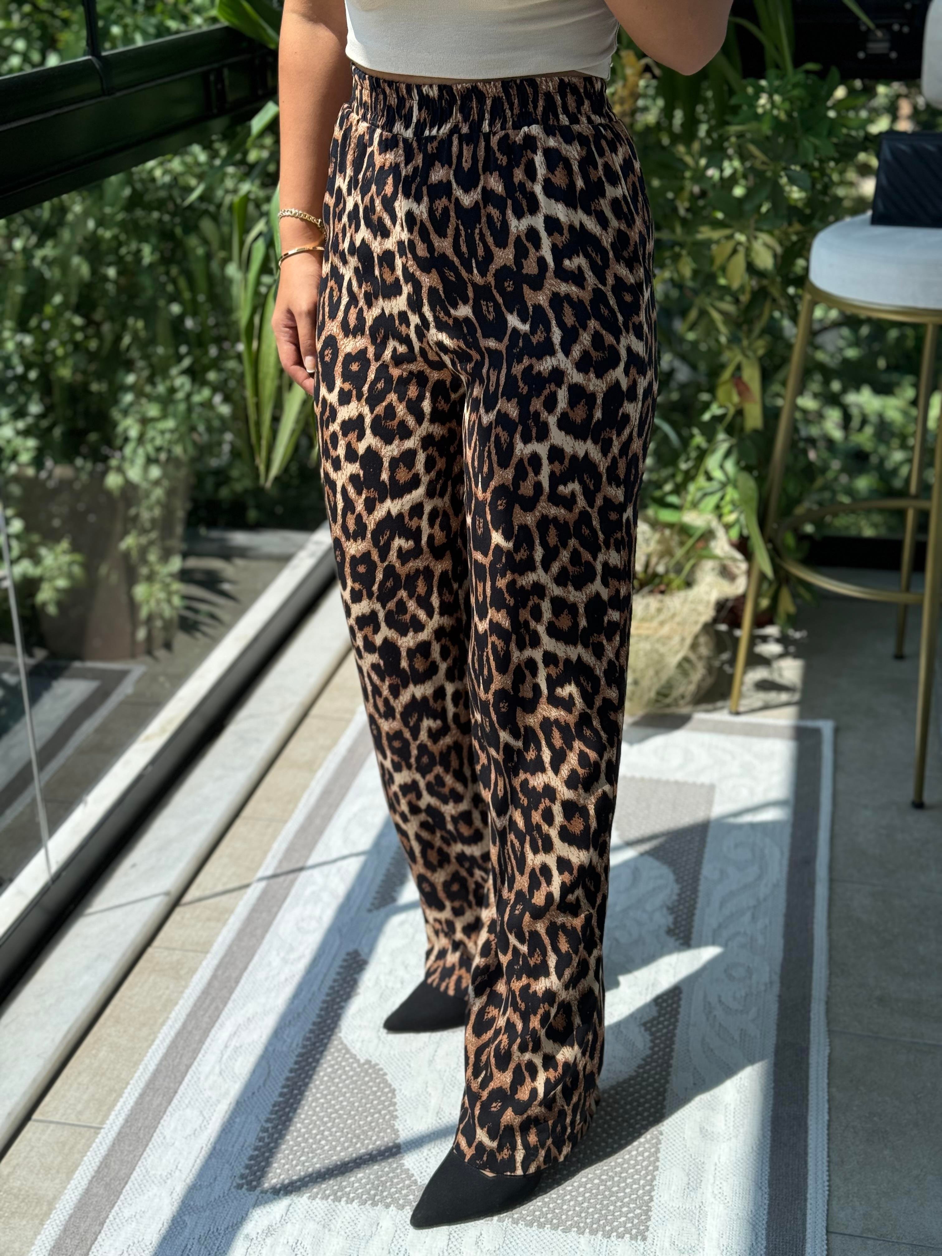Leopar Desenli Pantolon 