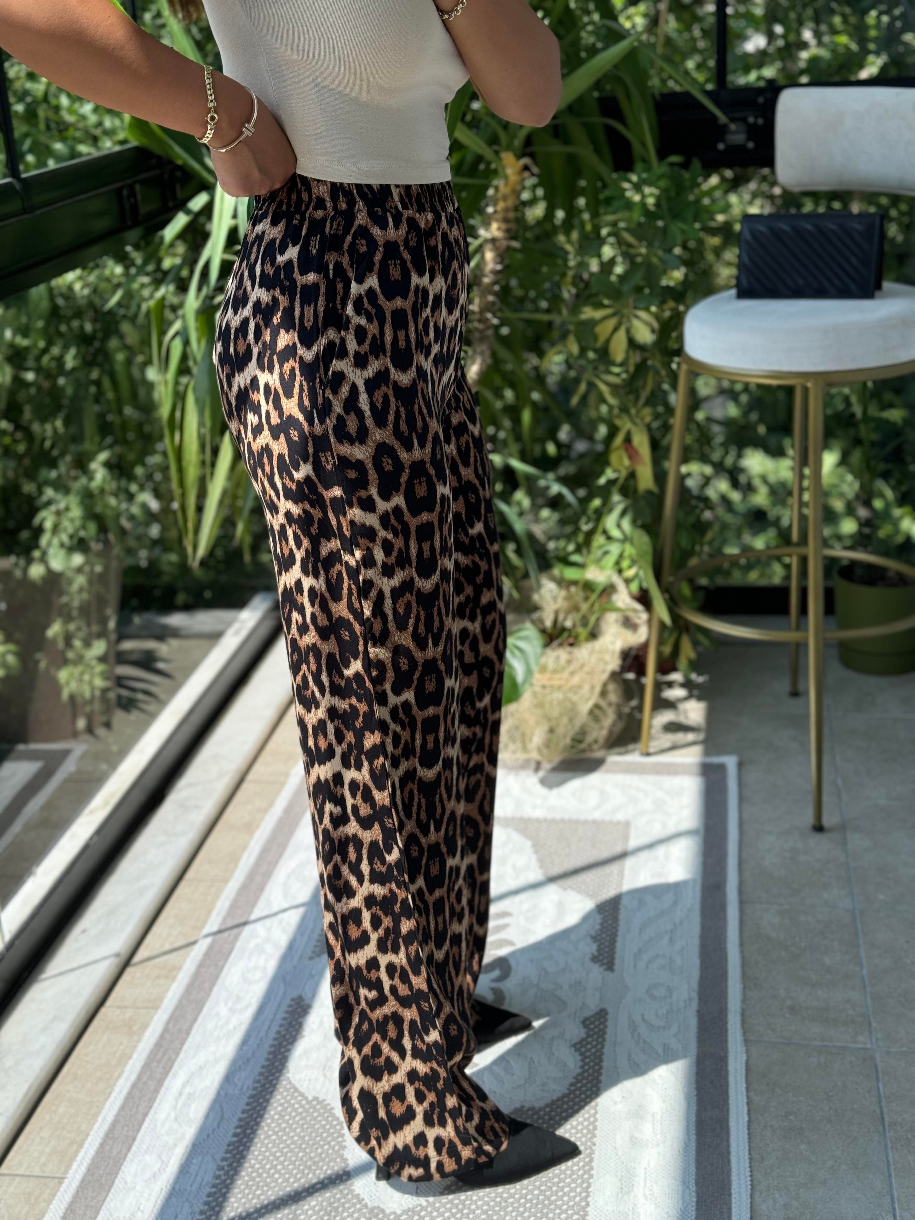 Leopar Desenli Pantolon 