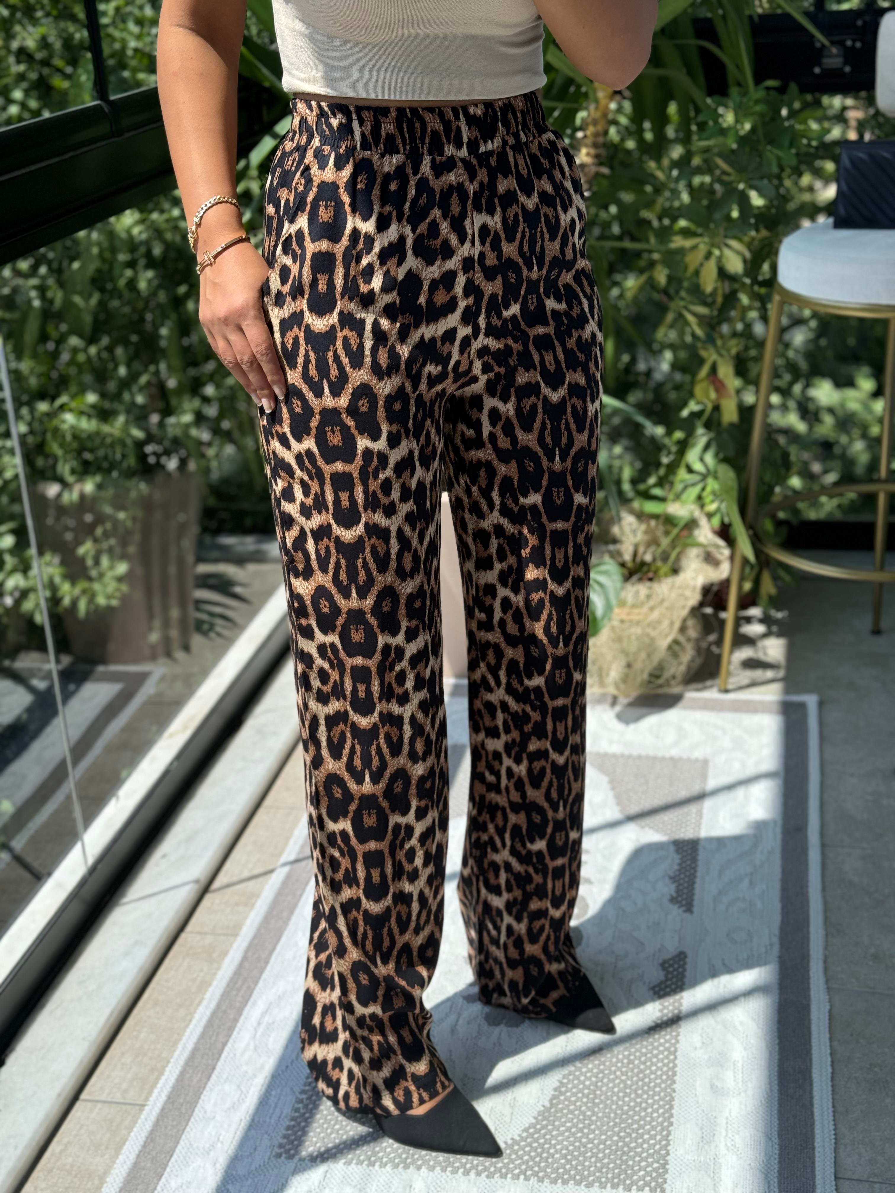 Leopar Desenli Pantolon 