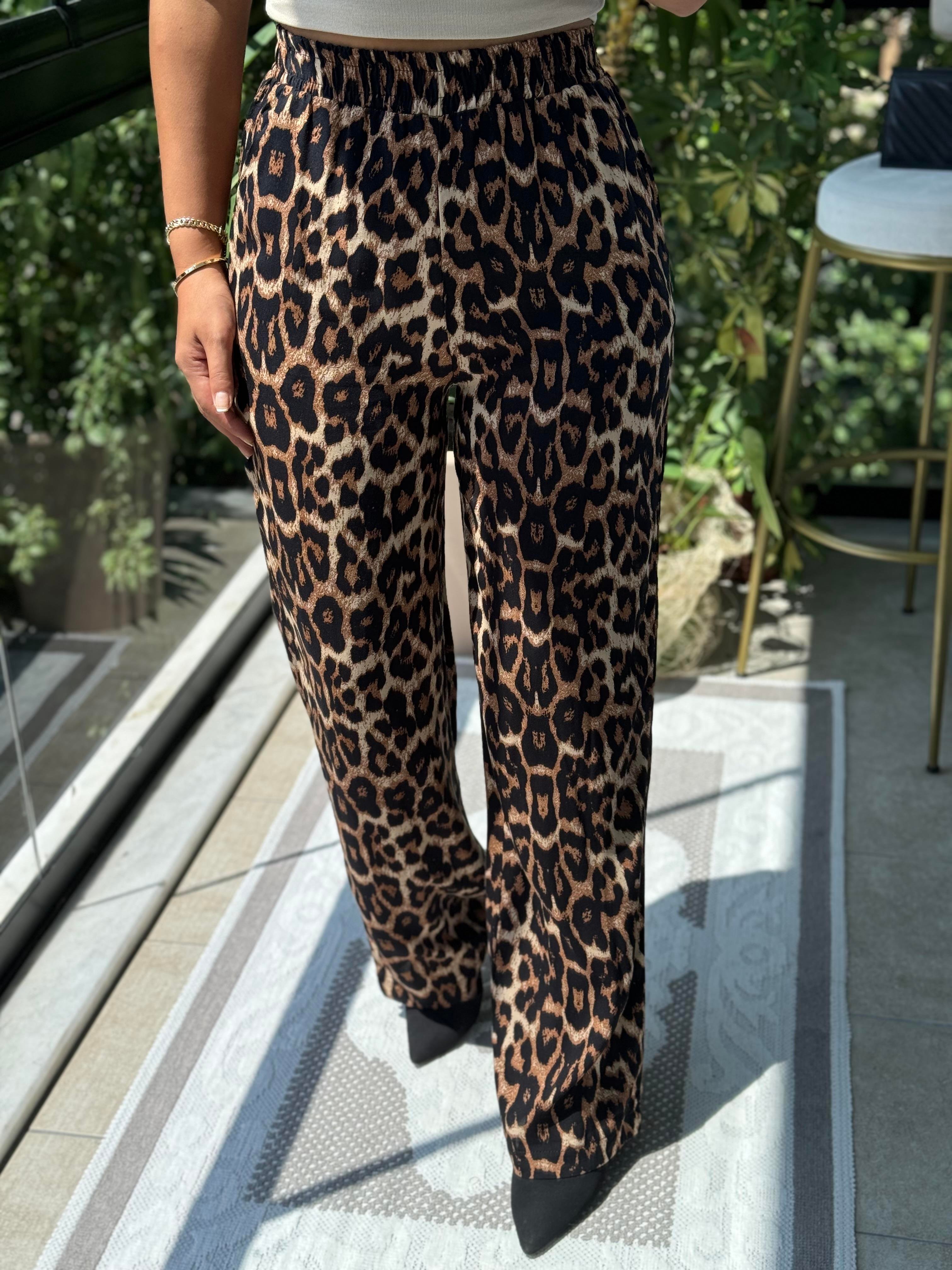 Leopar Desenli Pantolon 