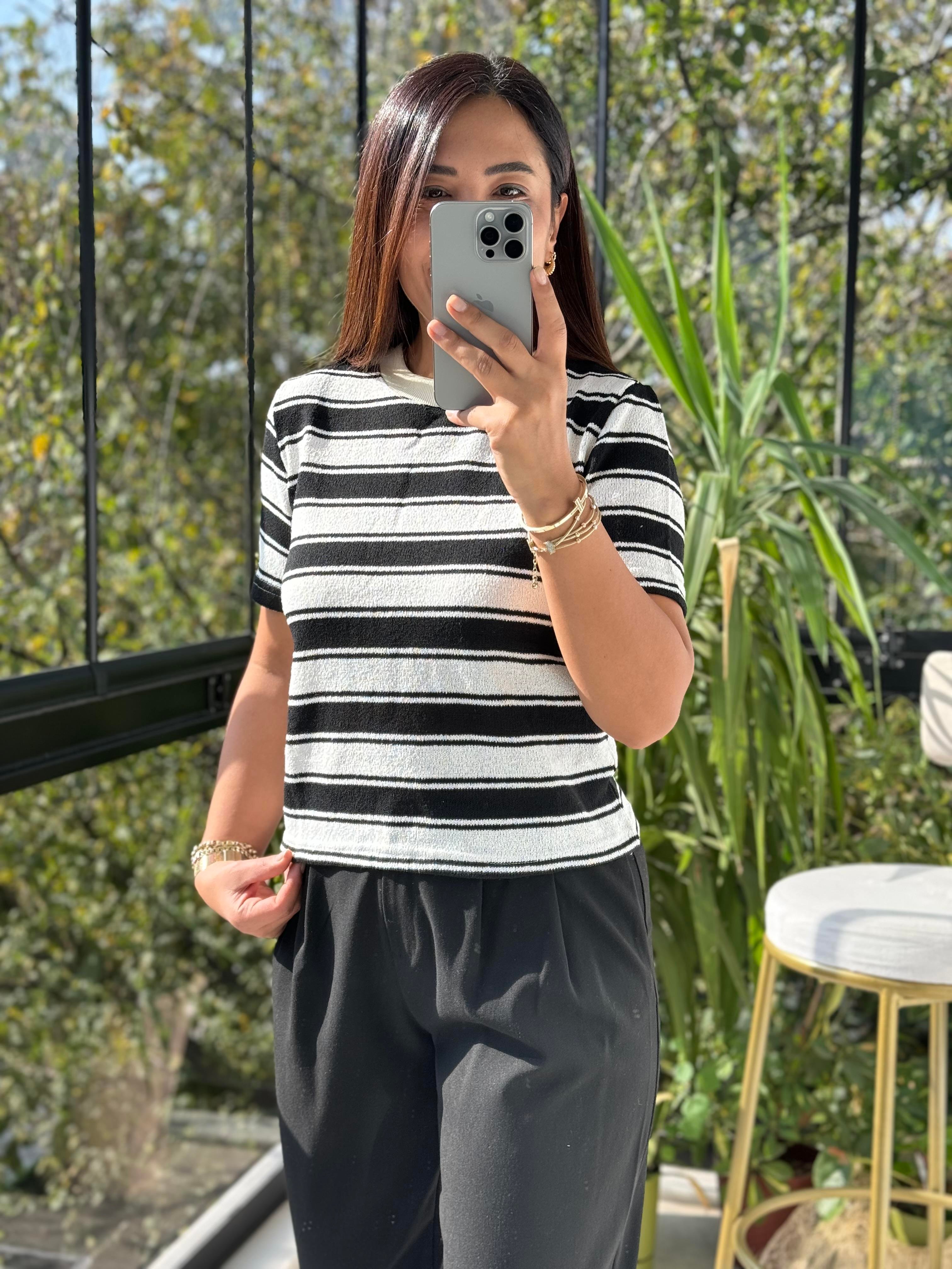 Massi Kısa Kol Triko Siyah