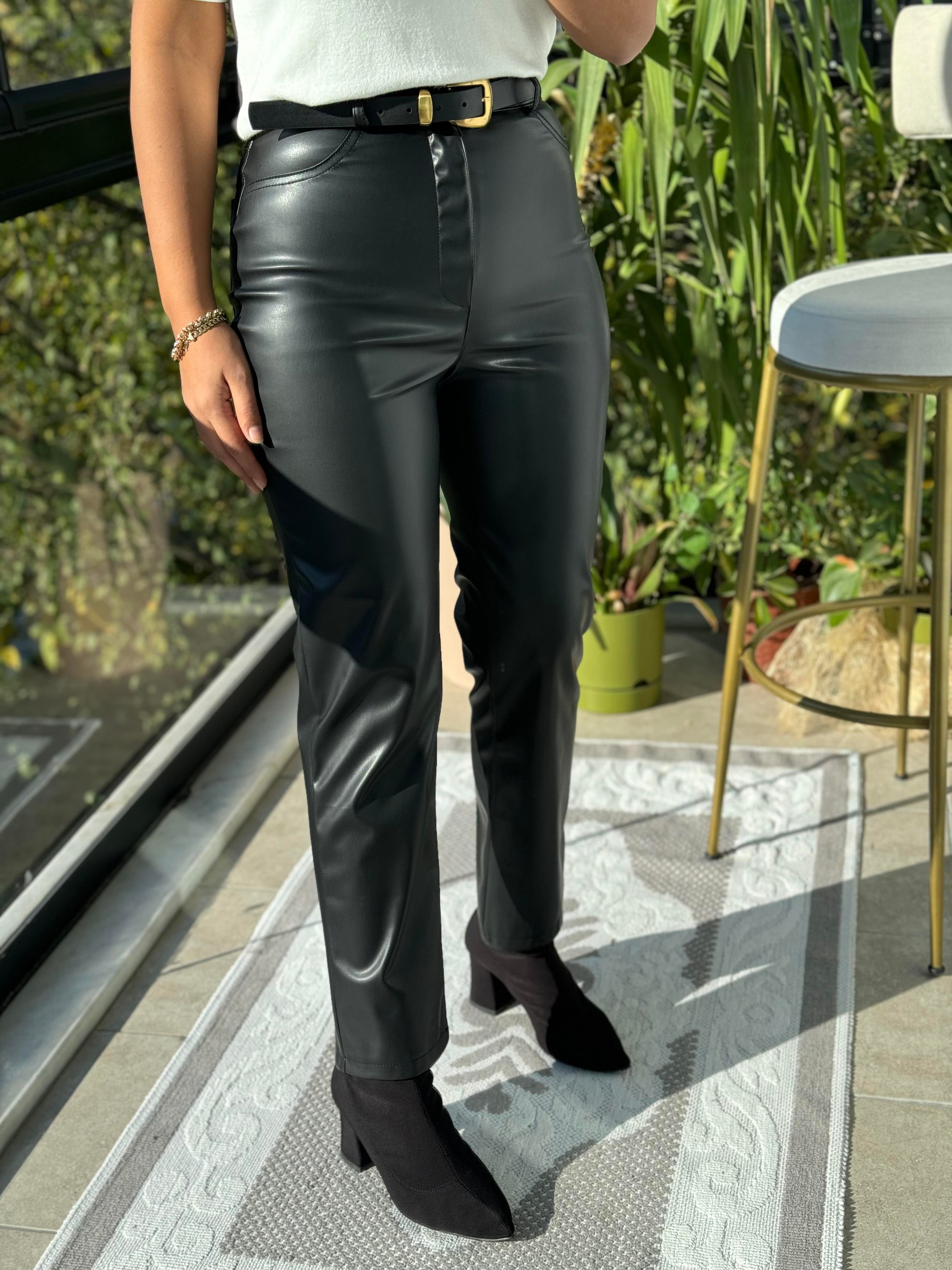 Mng Deri Pantolon Siyah