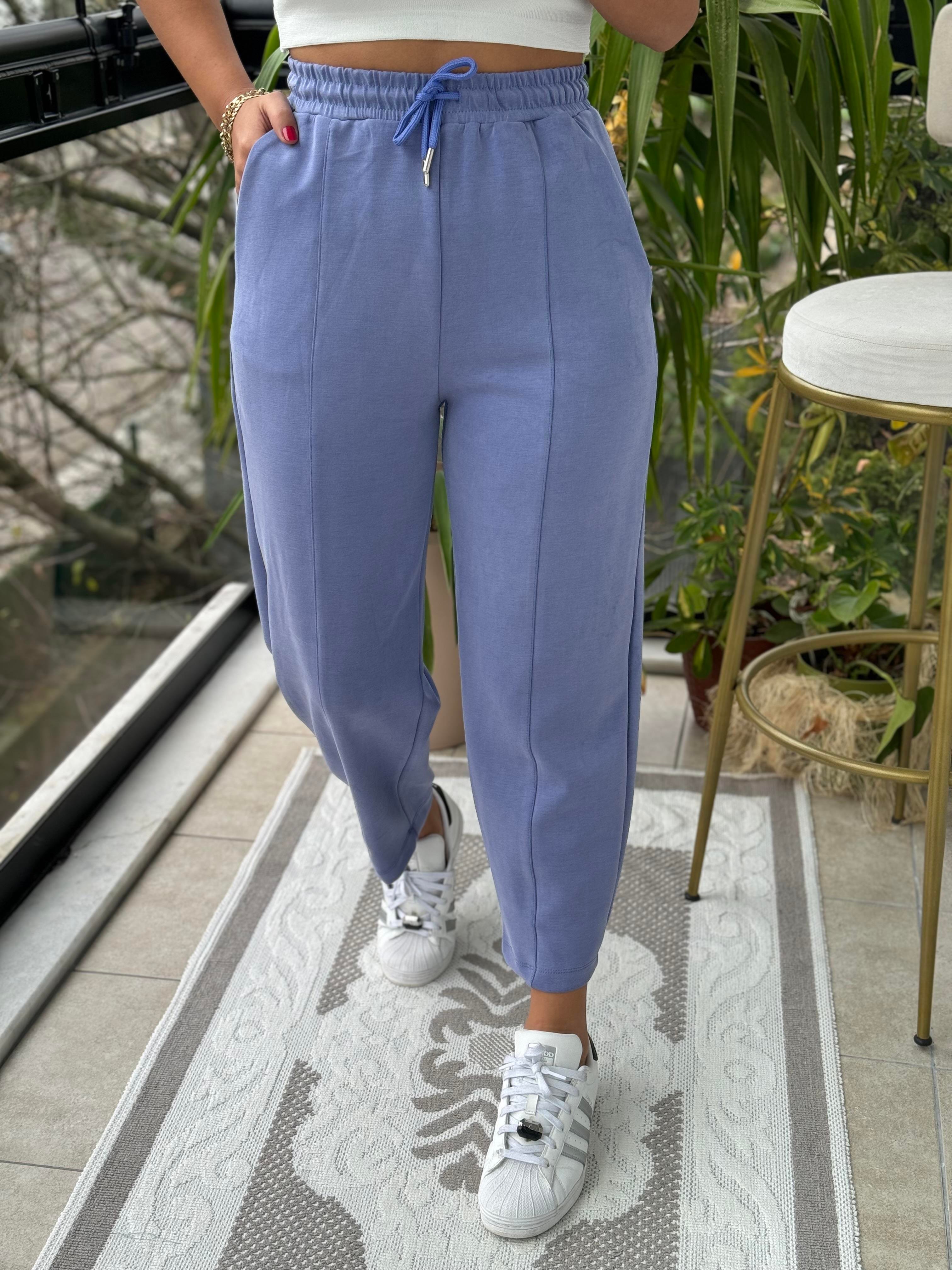 Modal Kumaş Şalvar Kesim Pantlolon Lila