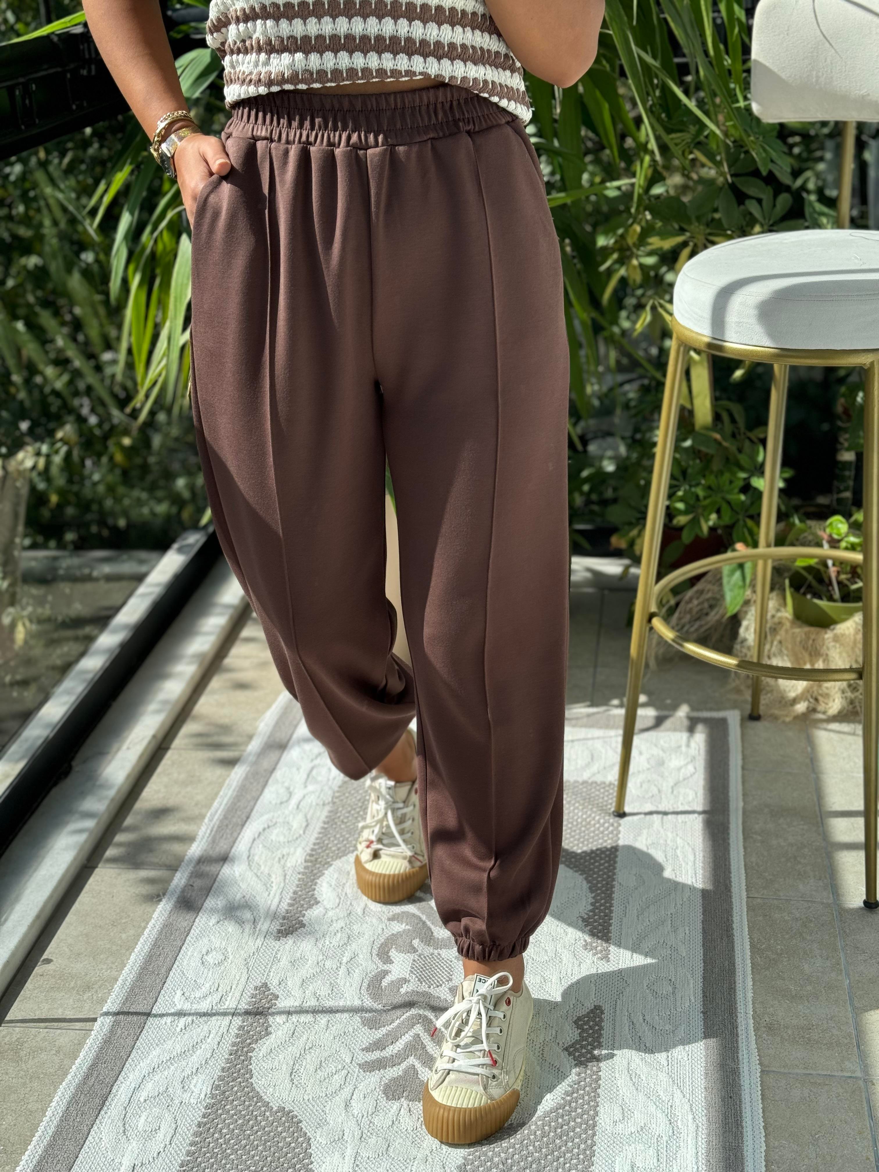 Önü Fitilli Eşofman Kahve