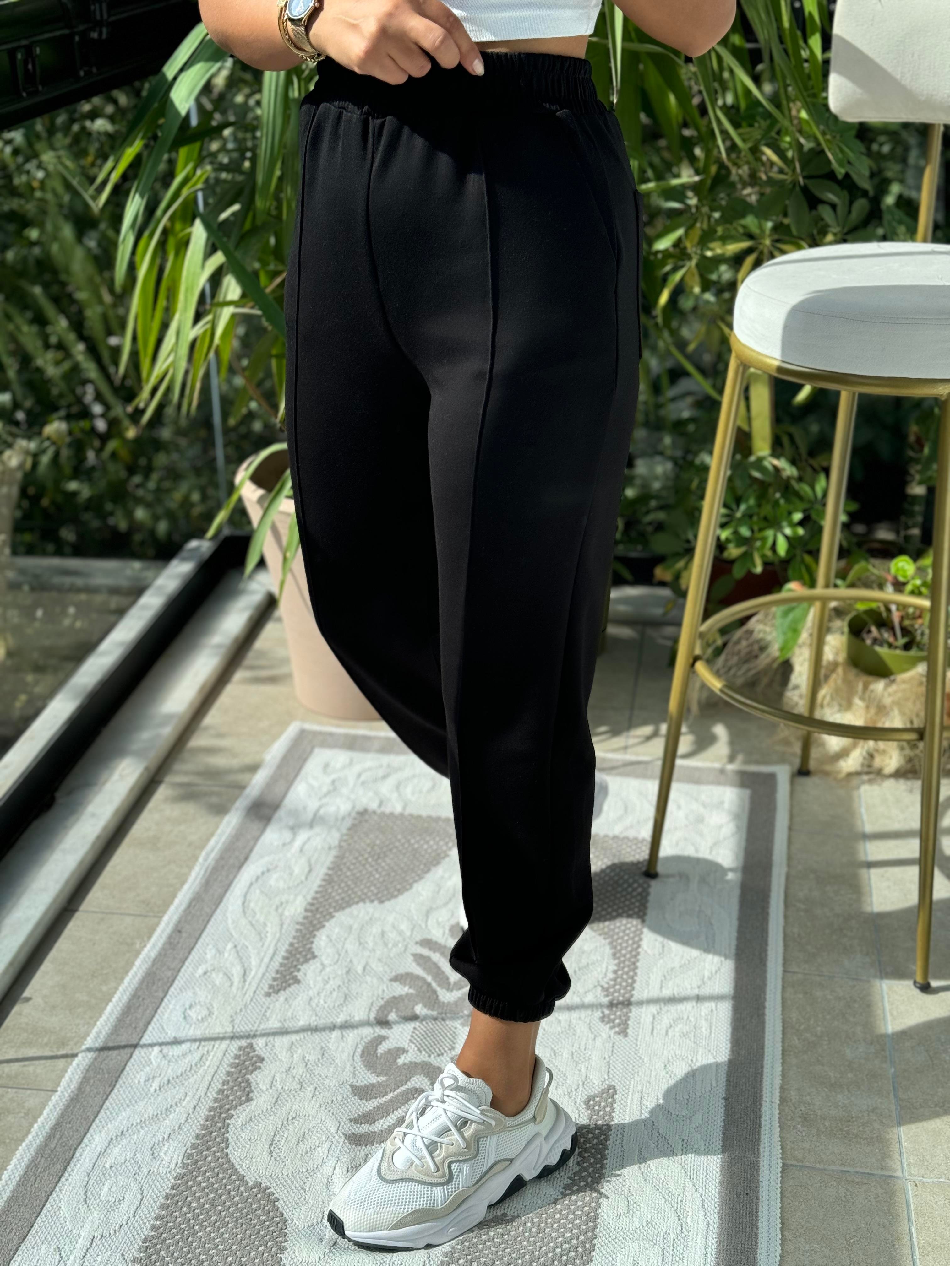 Önü Fitilli Eşofman Siyah