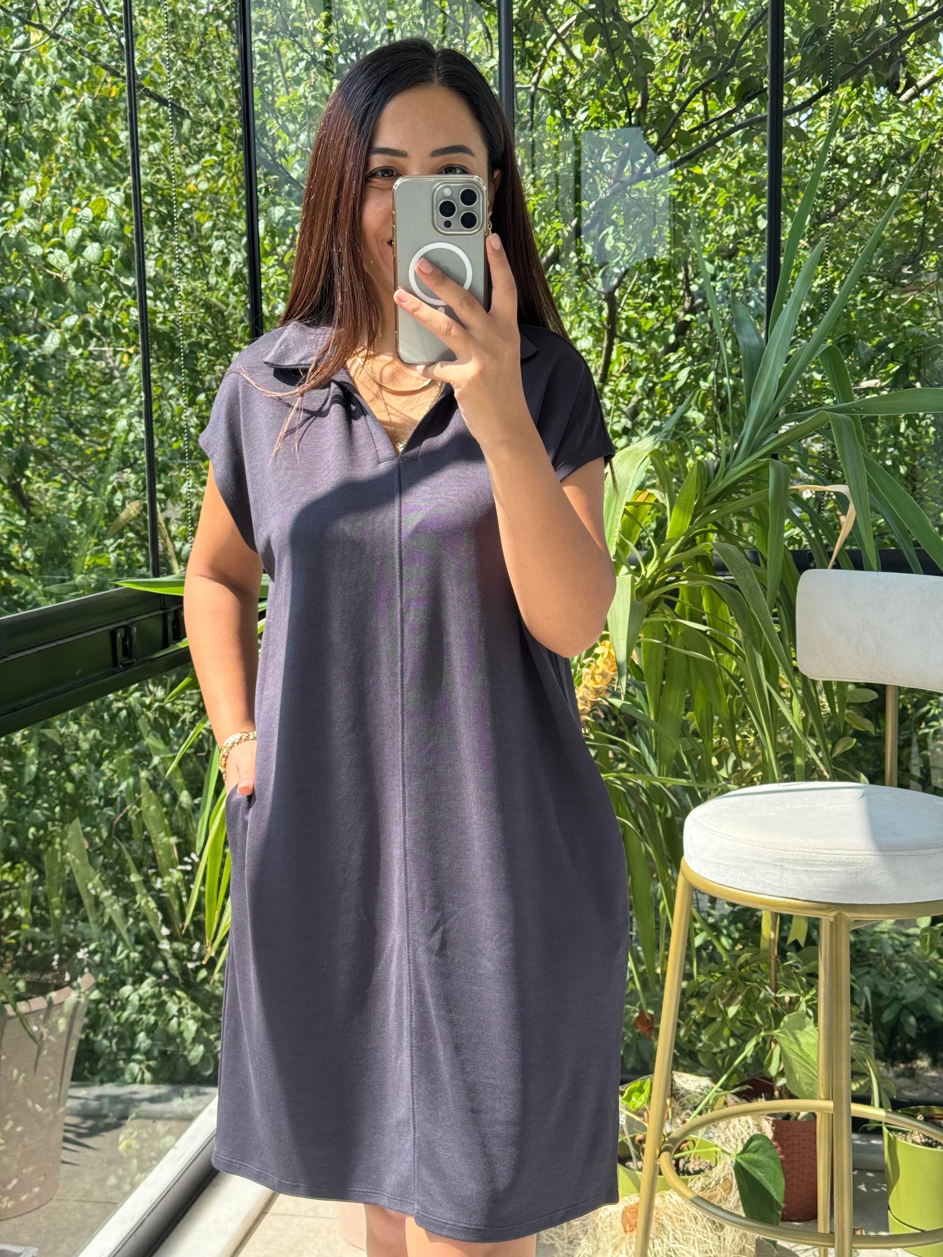 Oversize Elbise Füme 