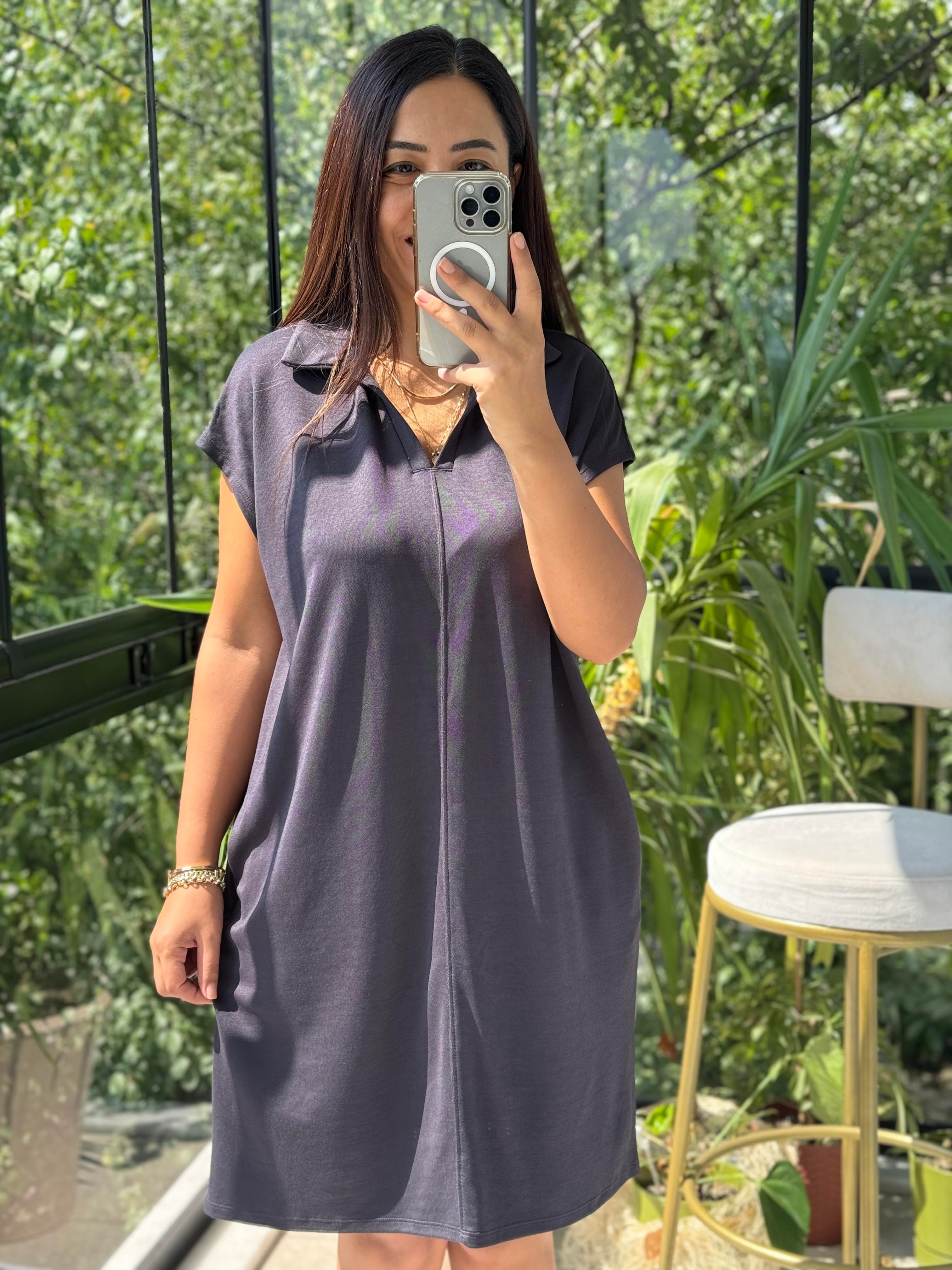 Oversize Elbise Füme 