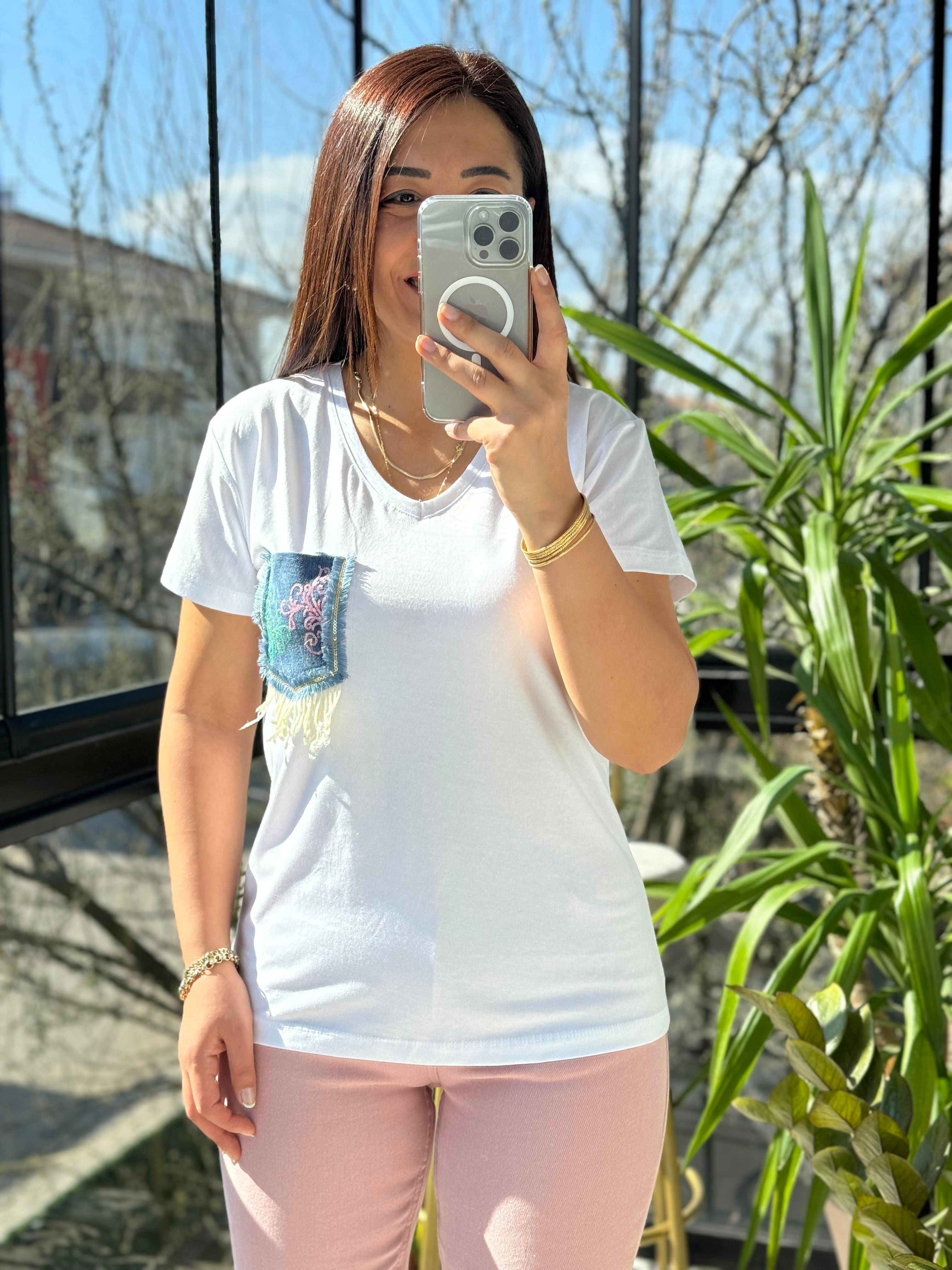 Pamuklu Tişört Cebi Kot