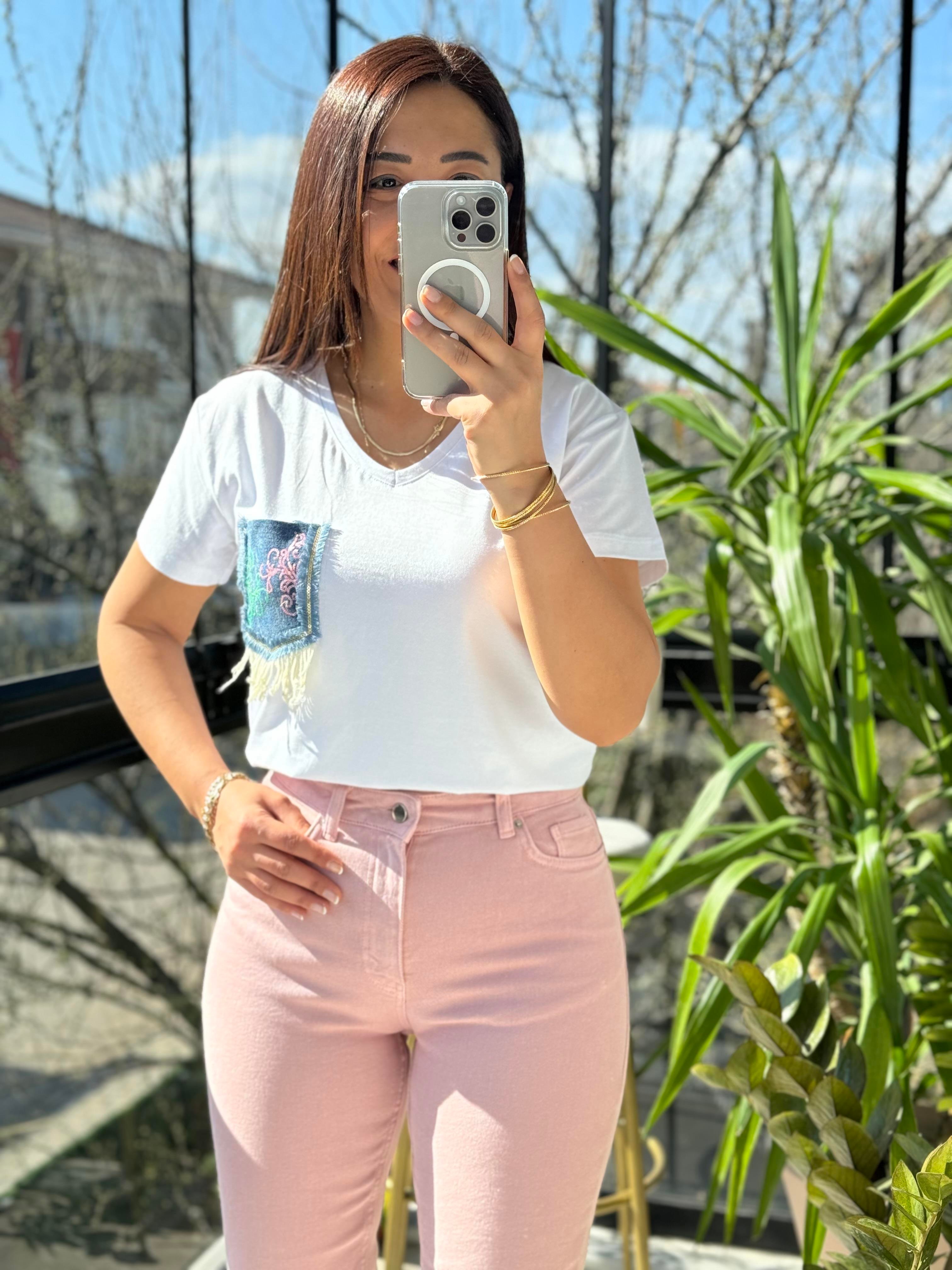 Pamuklu Tişört Cebi Kot