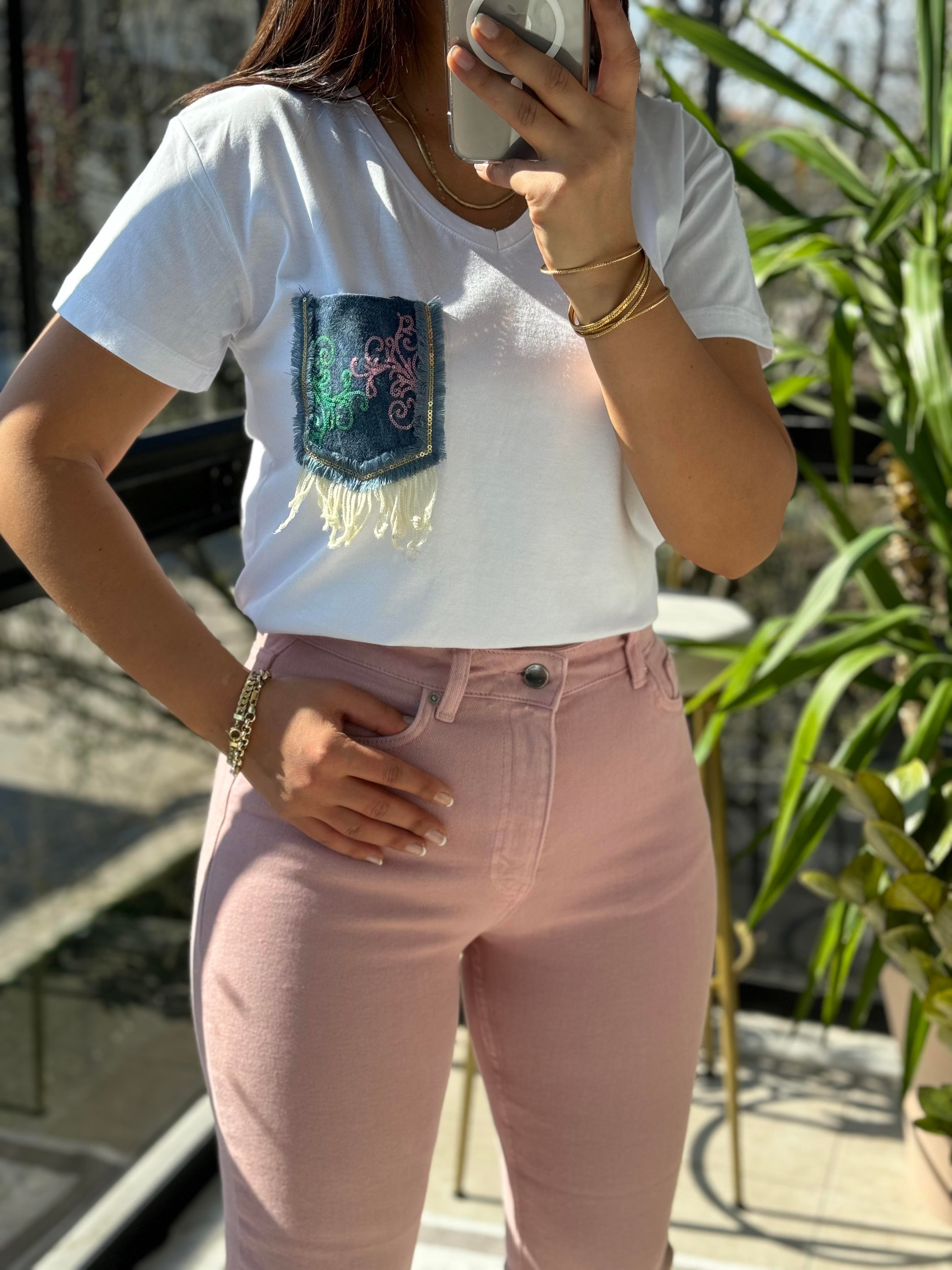 Pamuklu Tişört Cebi Kot