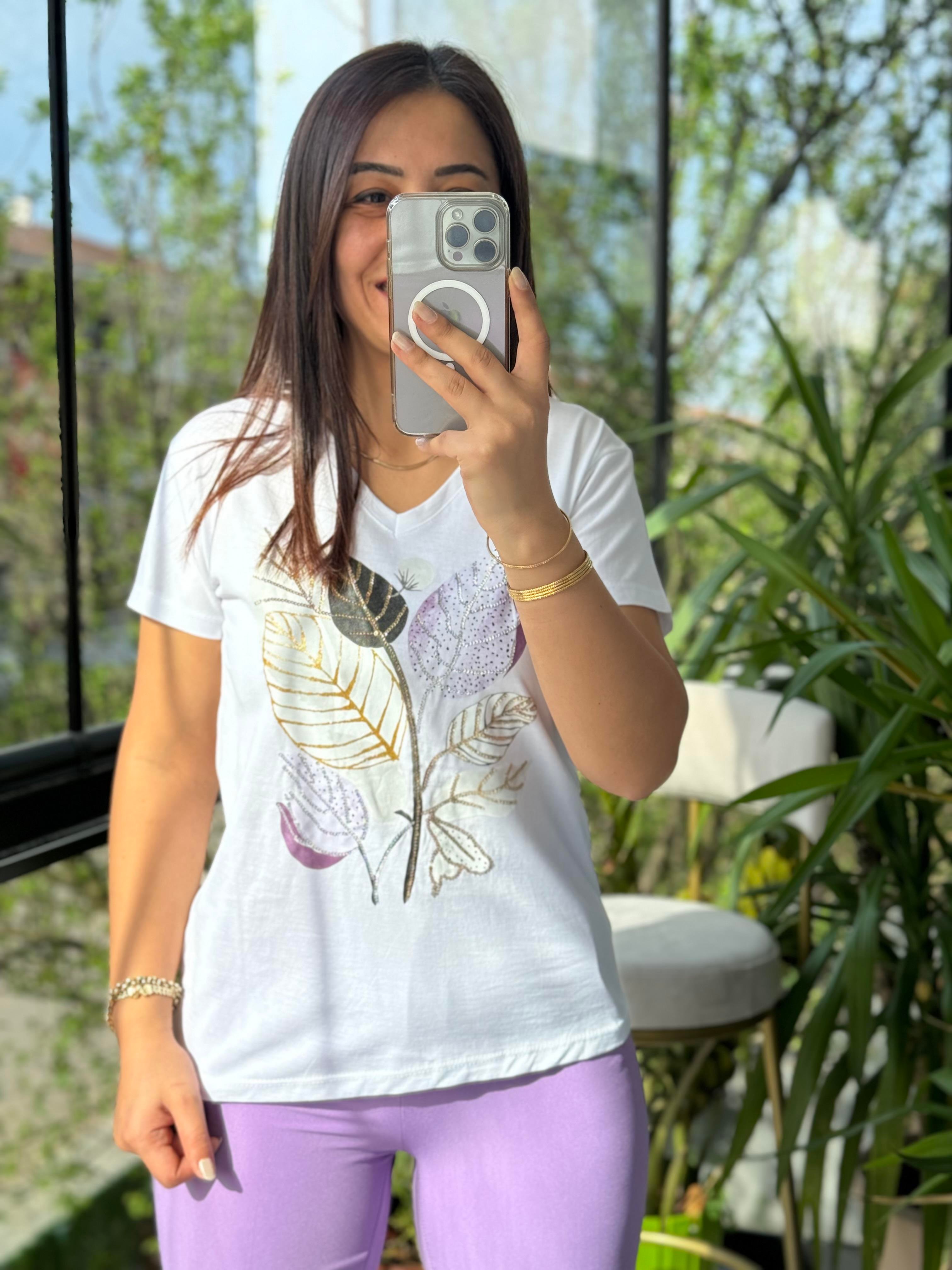 Pamuklu Tişört Lila