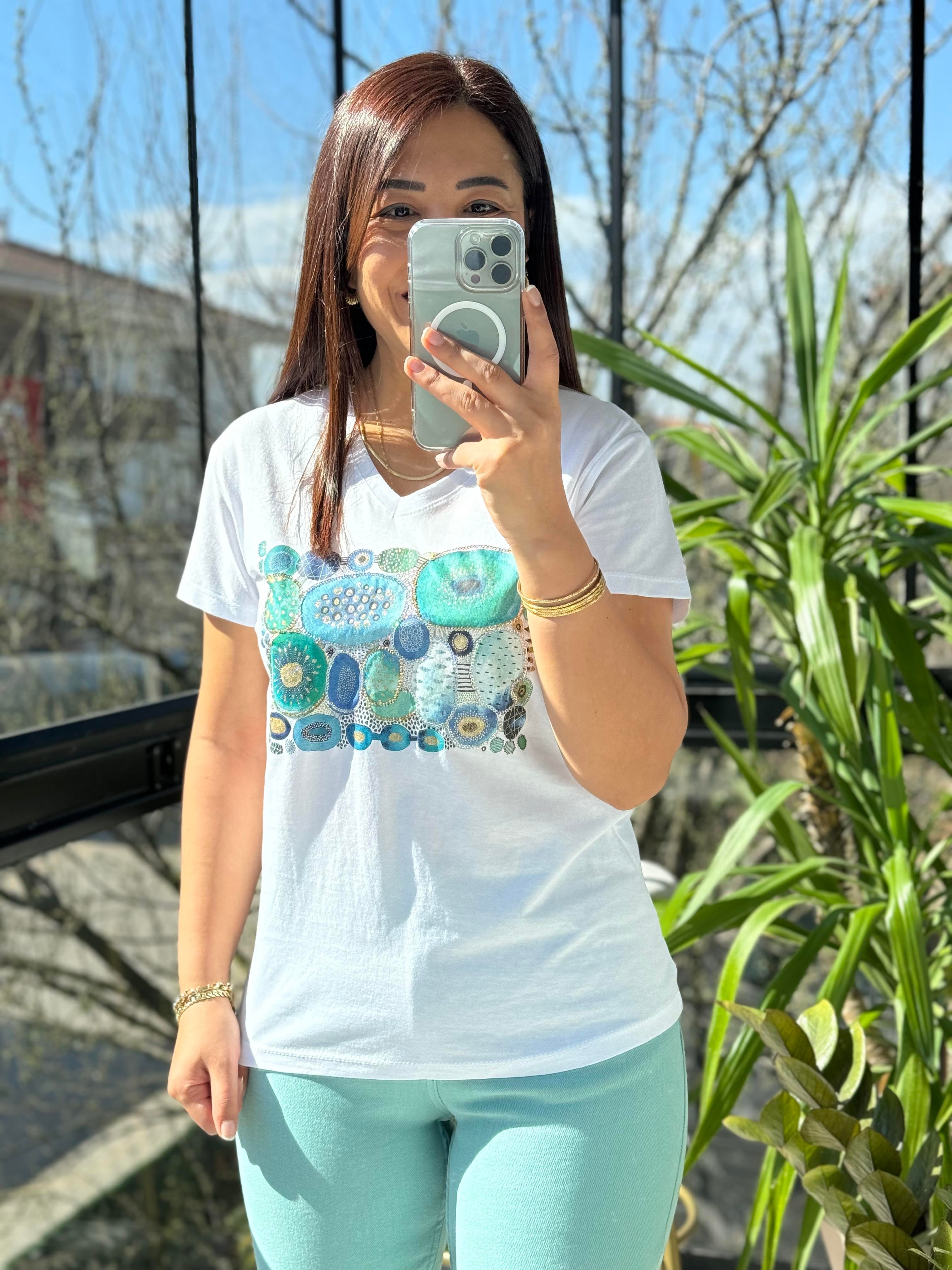 Pamuklu Tişört Nazar Boncuklu