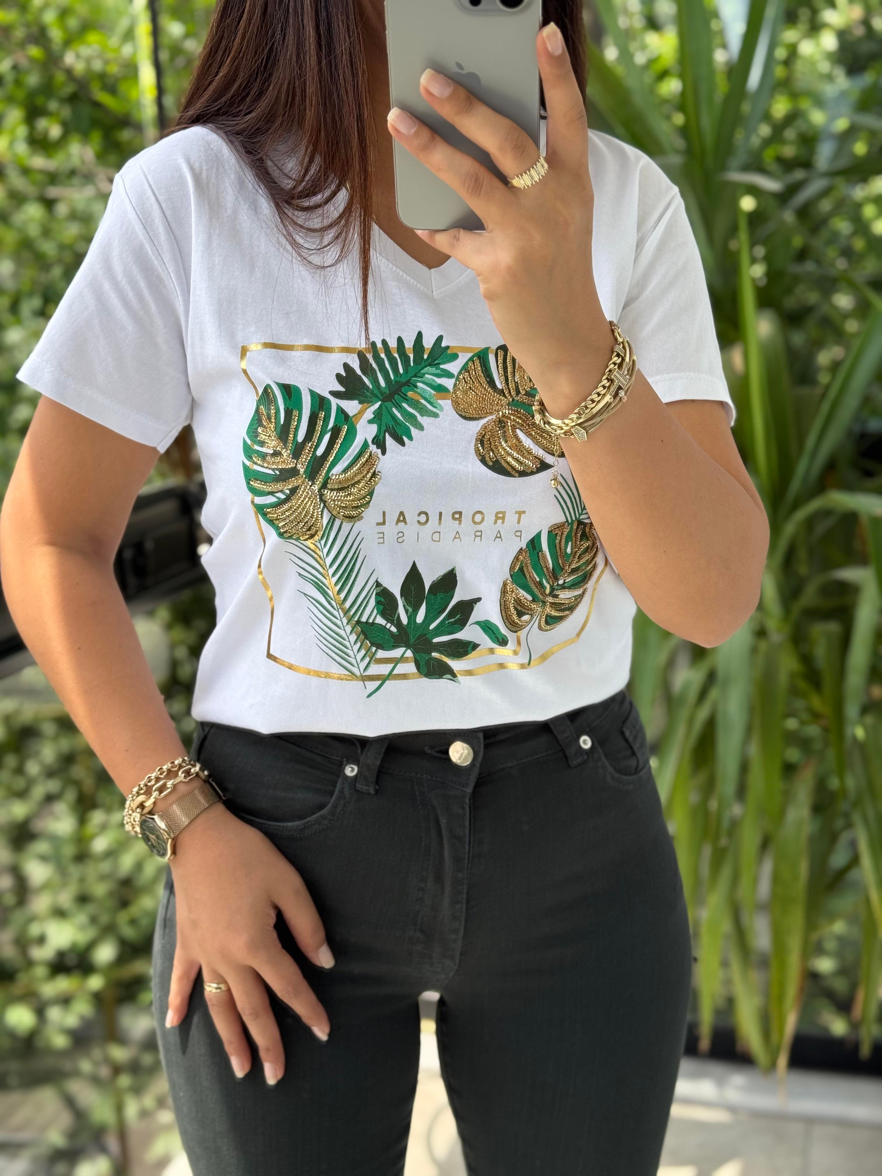 Pamuklu Tişört Tropical