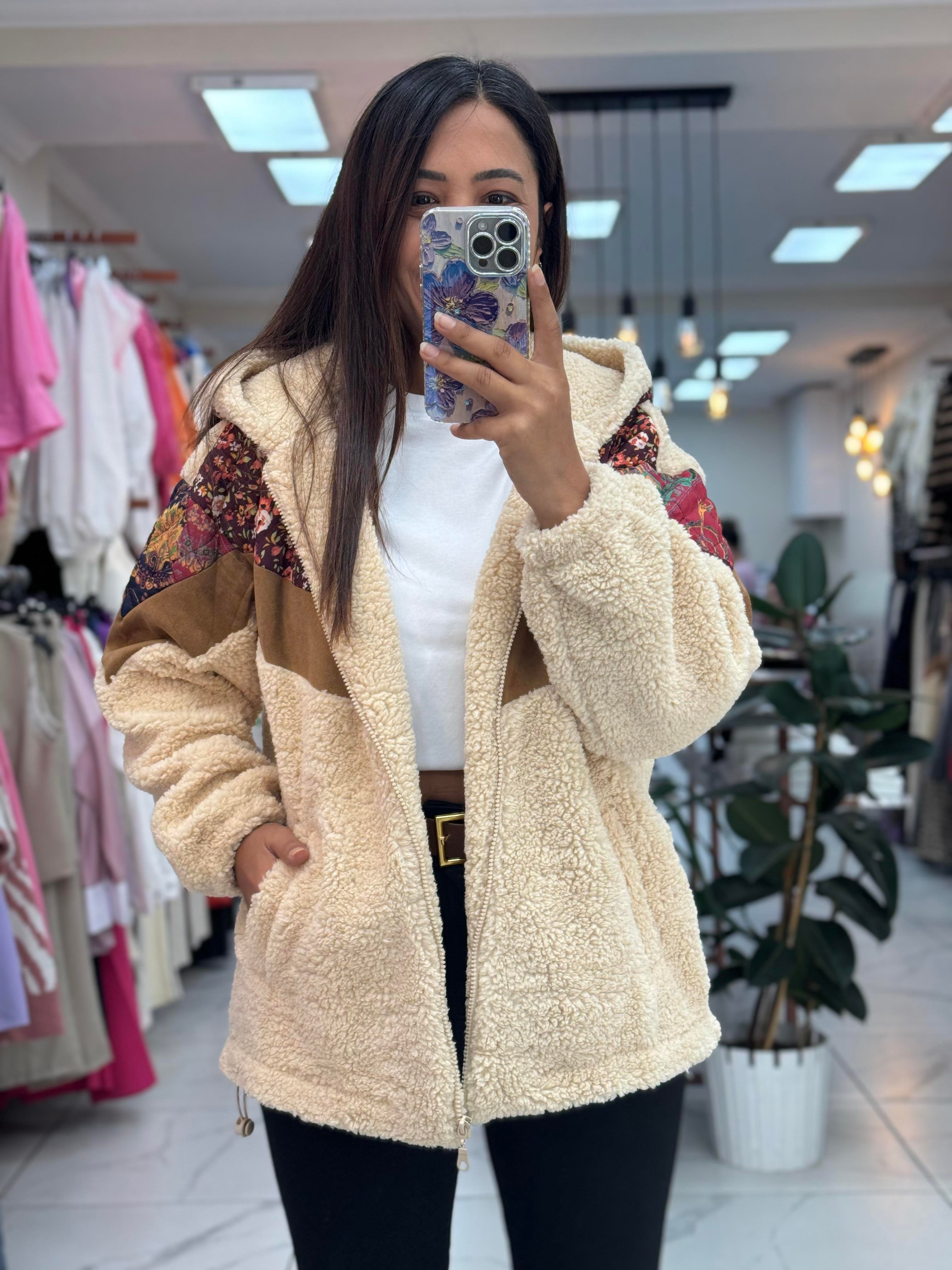 Pelüş Etnik Desen Mont 