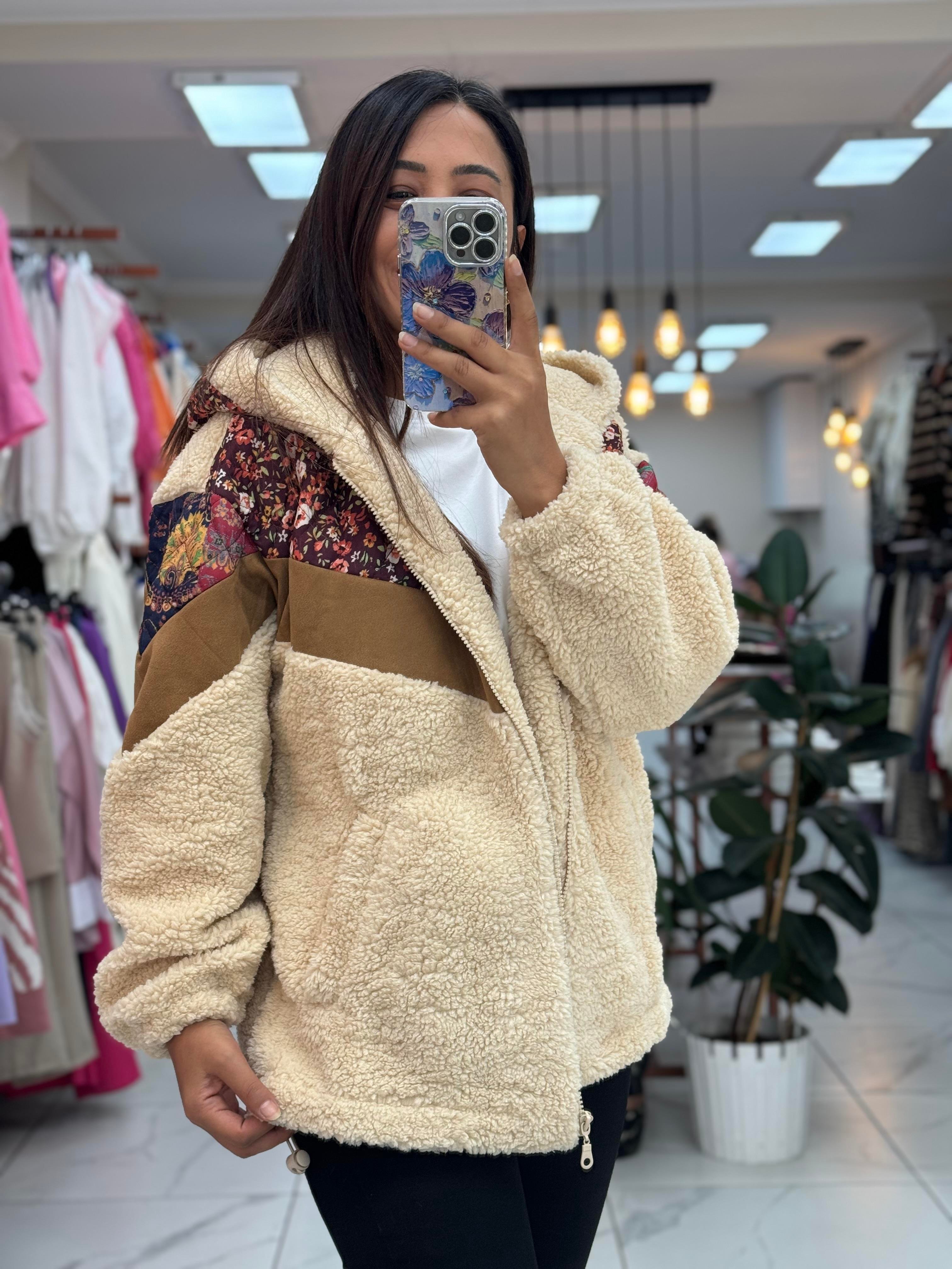 Pelüş Etnik Desen Mont 