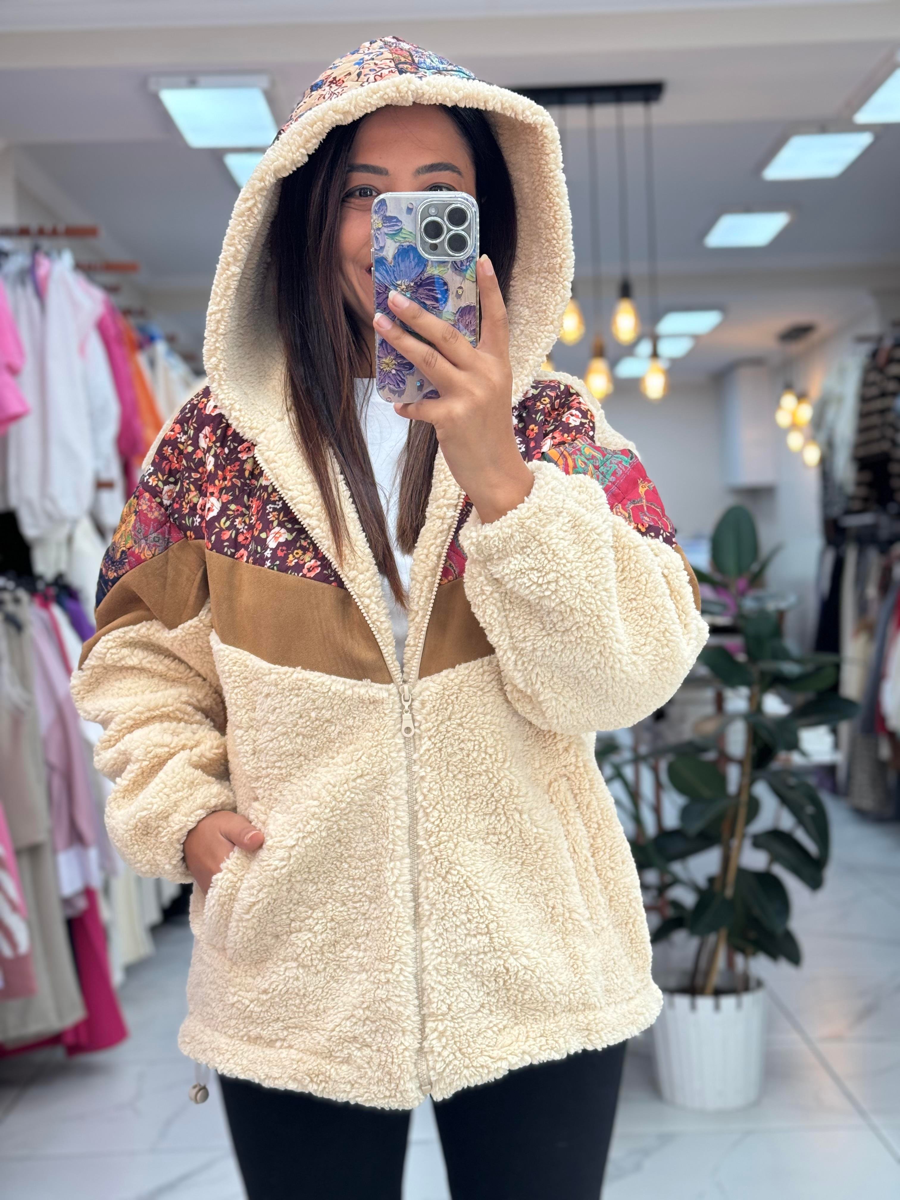 Pelüş Etnik Desen Mont 