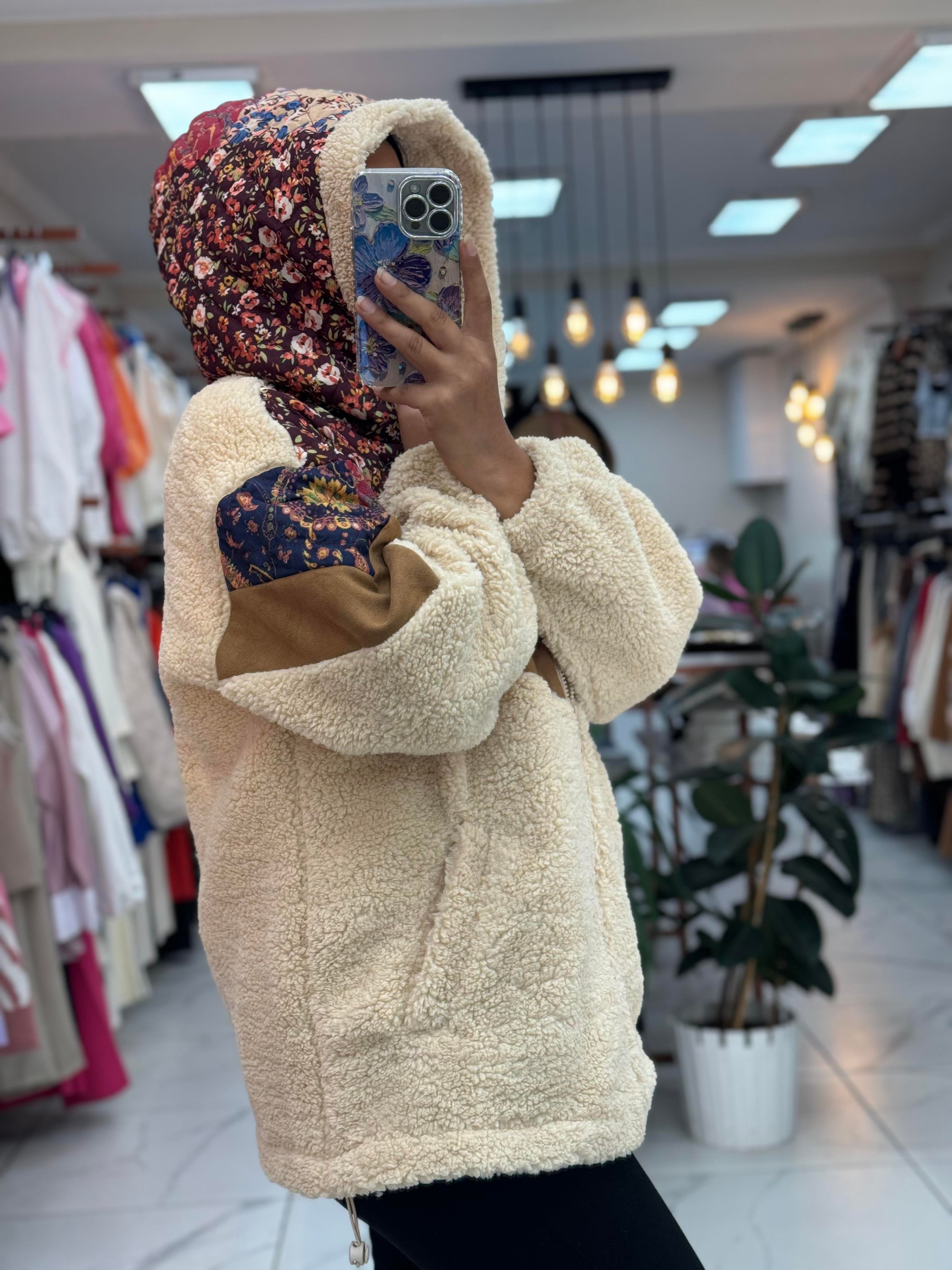 Pelüş Etnik Desen Mont 