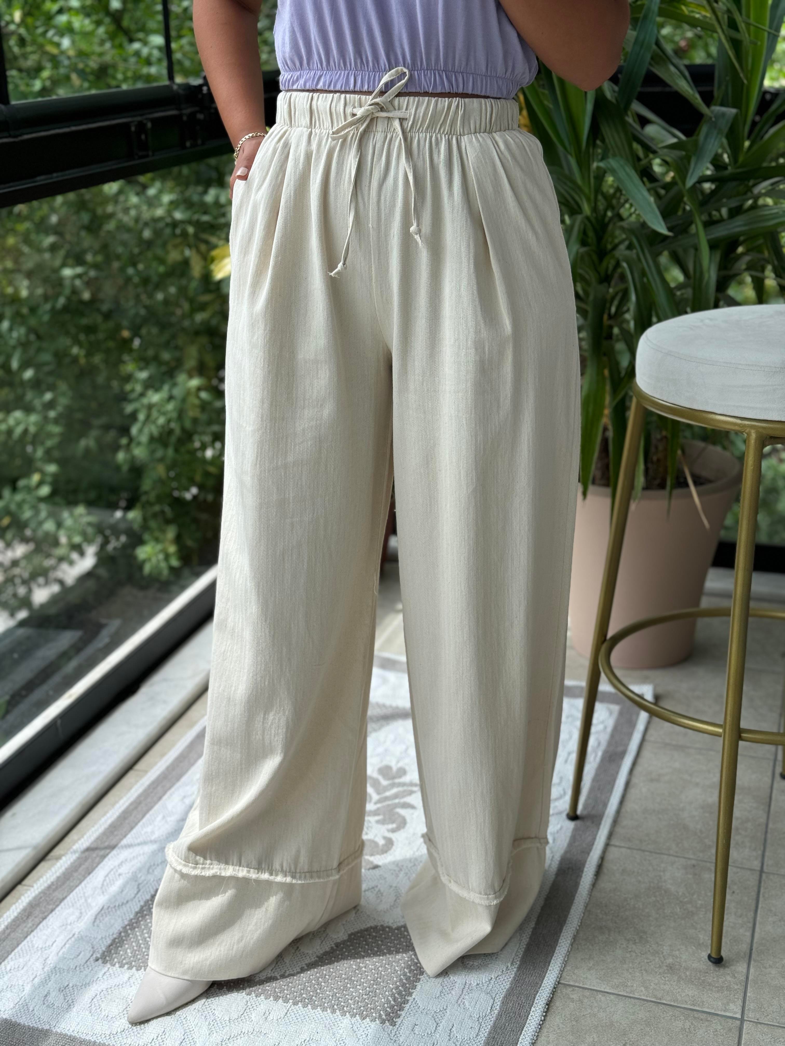 Perry Gabardin Bol Paça Pantolon Taş