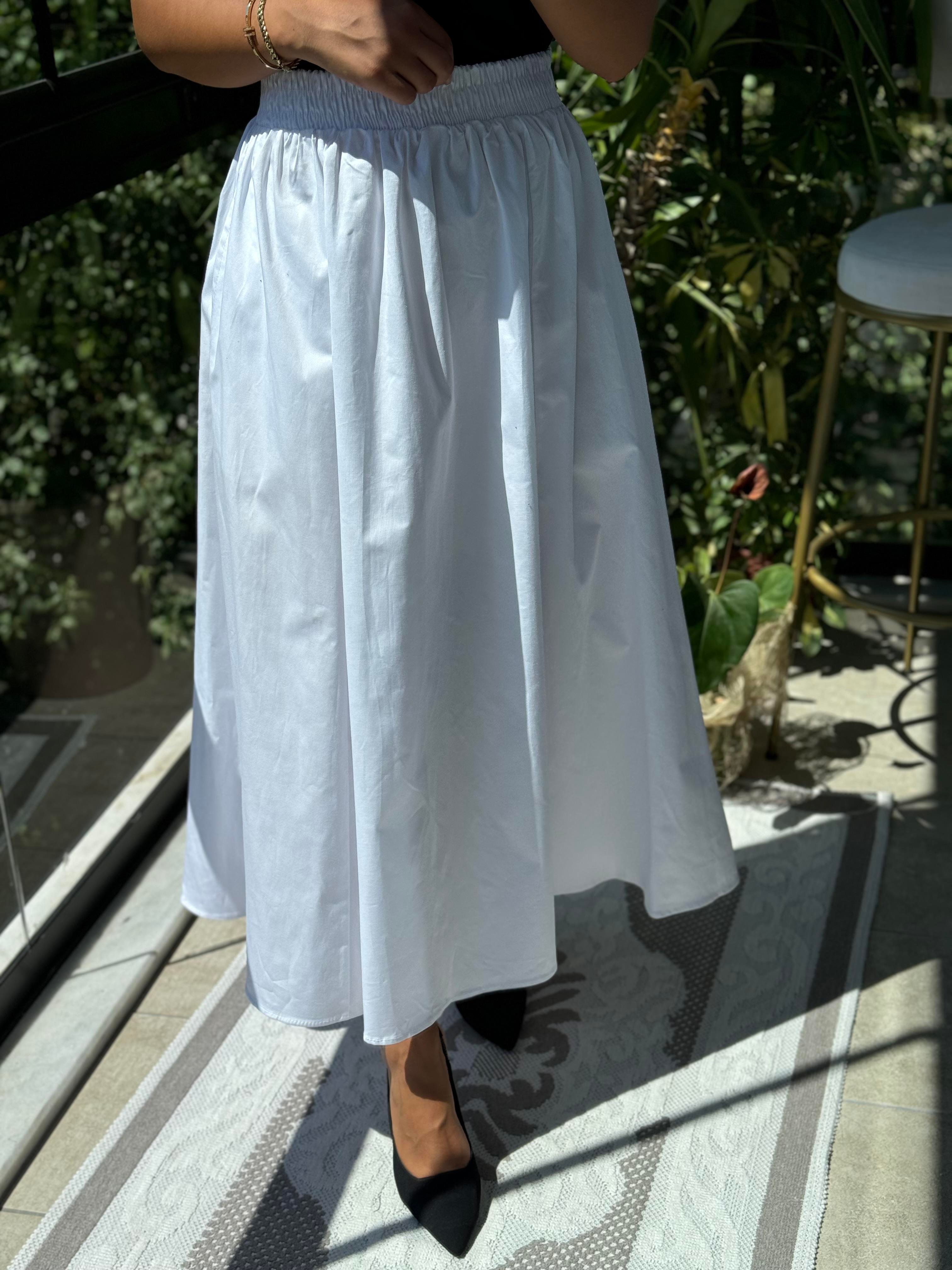 Poplin Etek Beyaz