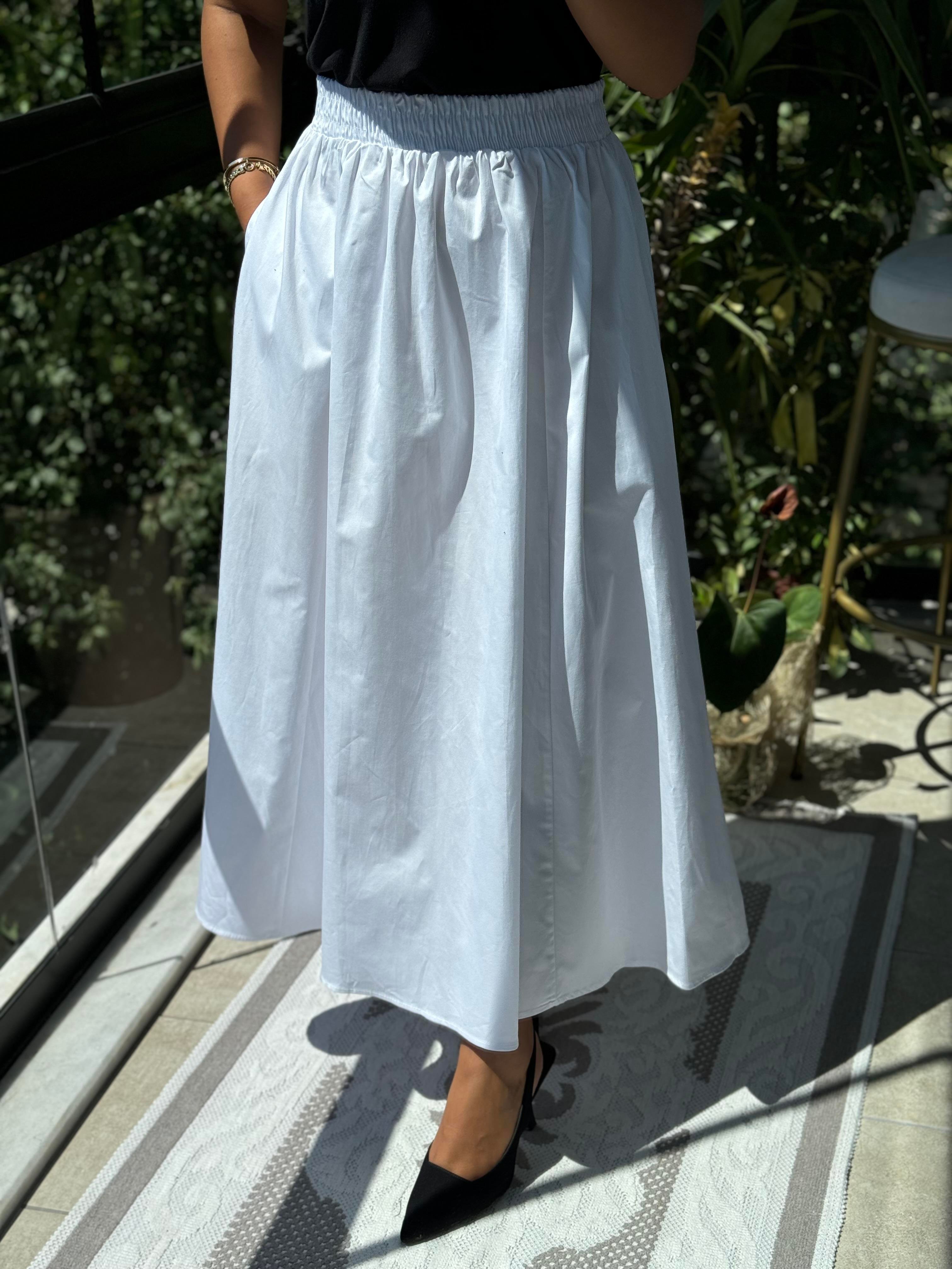Poplin Etek Beyaz