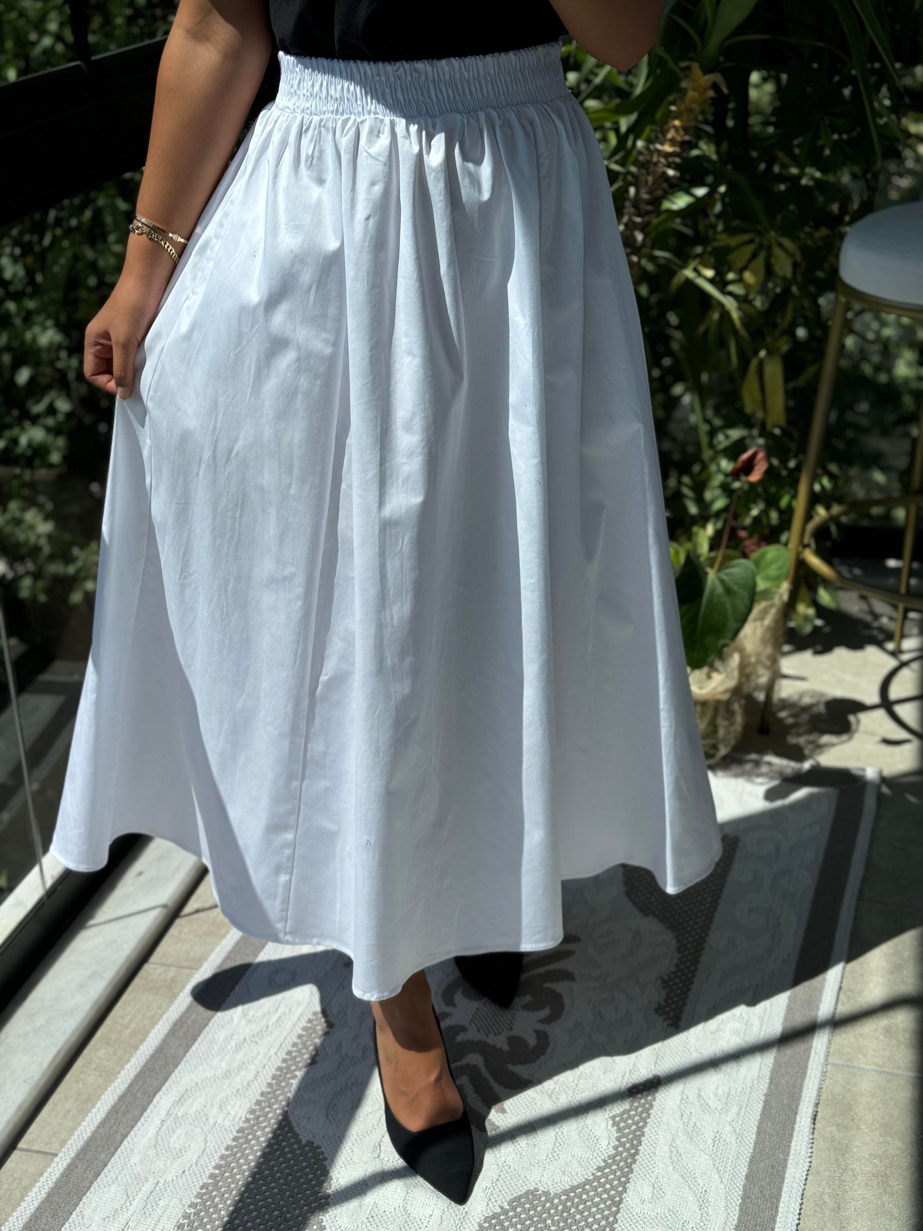 Poplin Etek Beyaz
