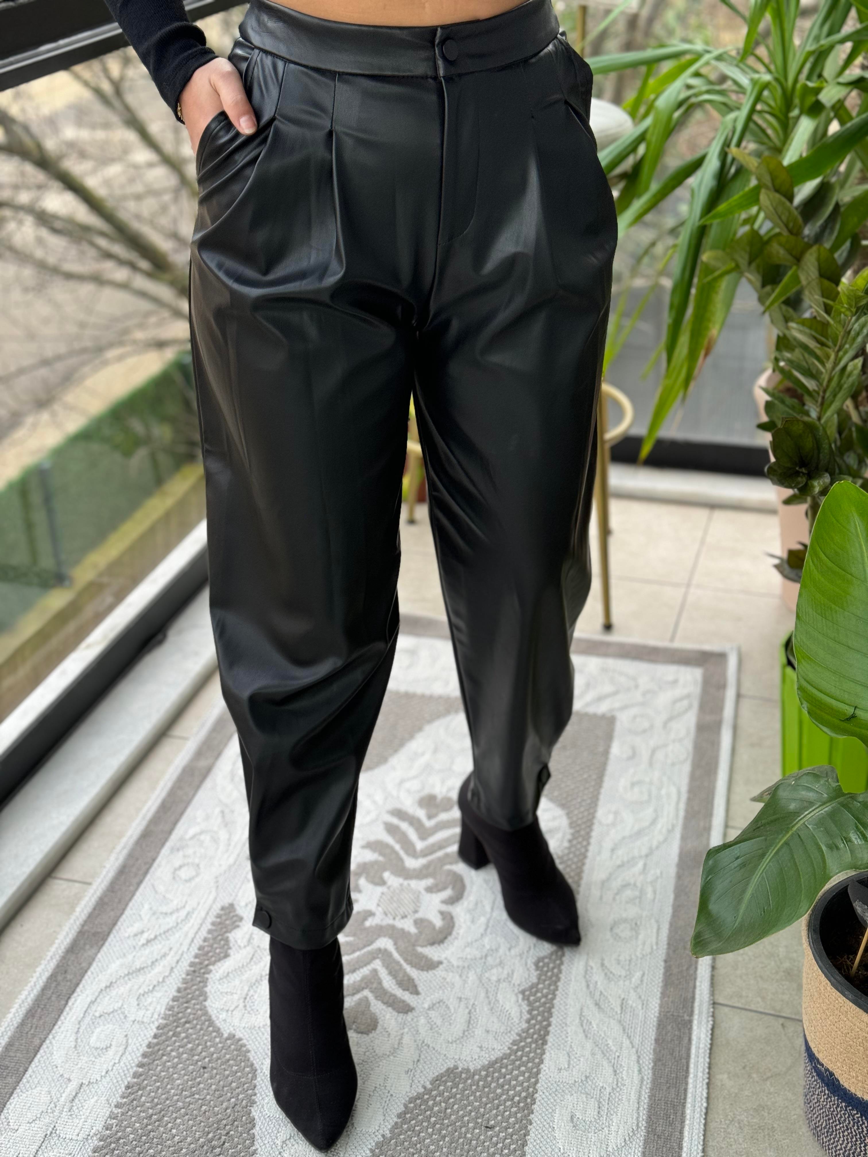 Şalvar Kesim Deri Pantolon 