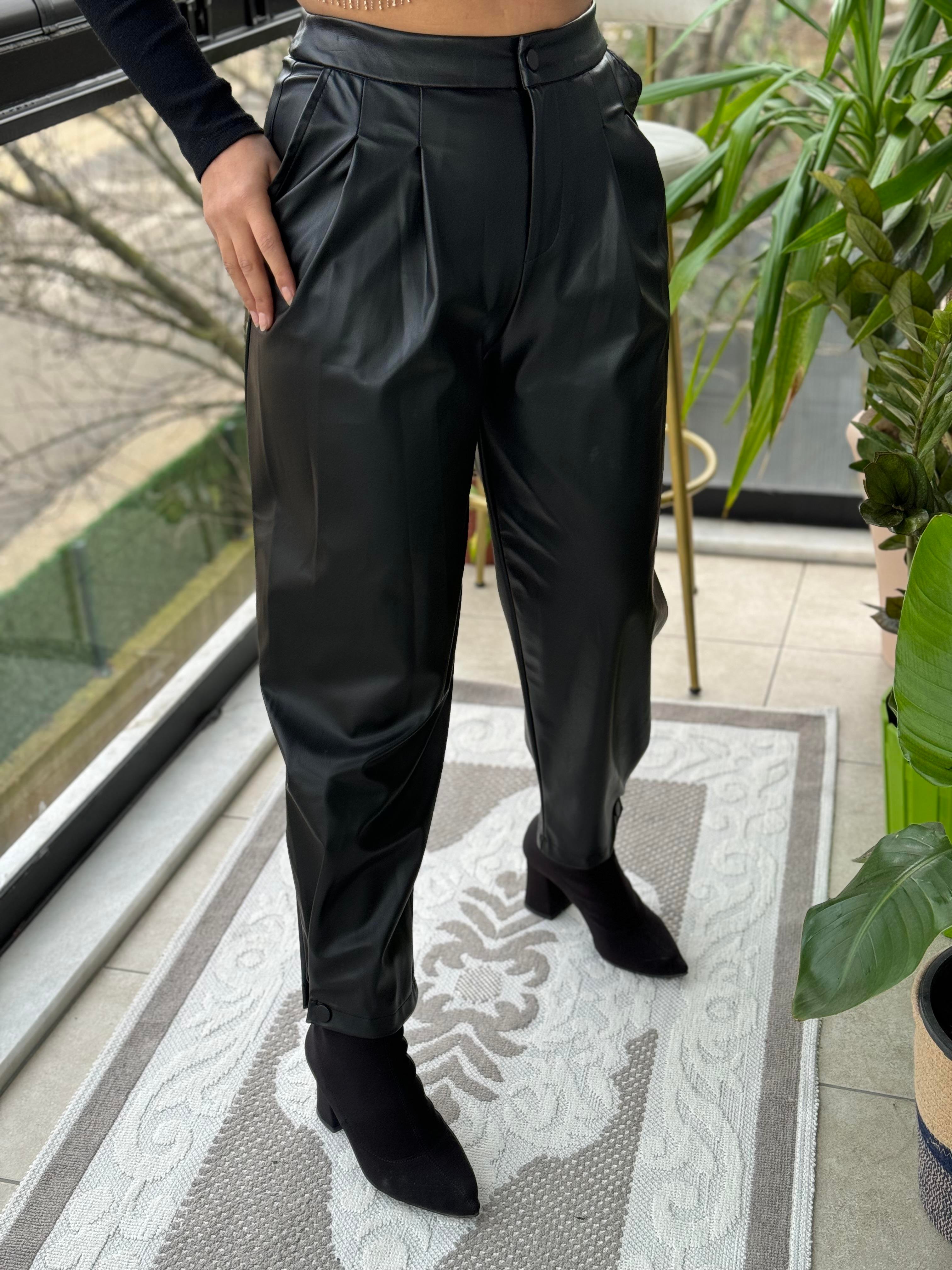 Şalvar Kesim Deri Pantolon 