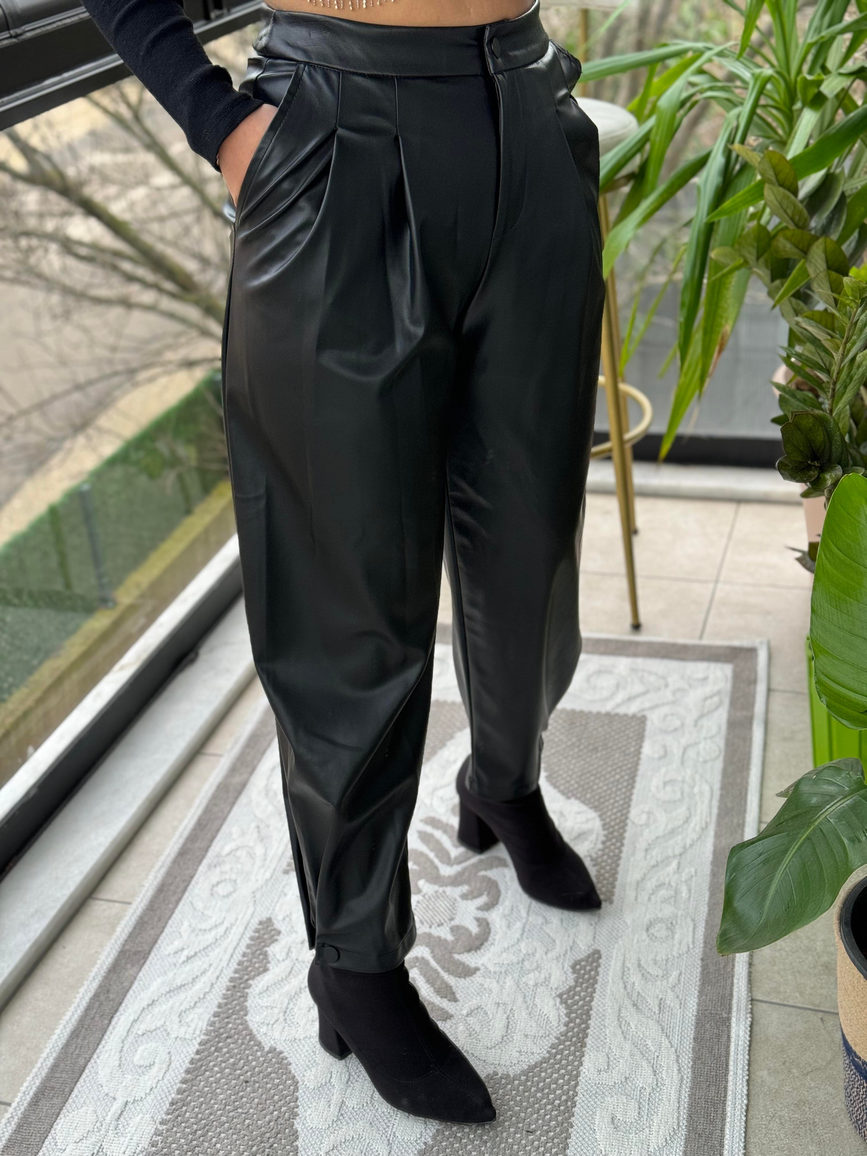 Şalvar Kesim Deri Pantolon 