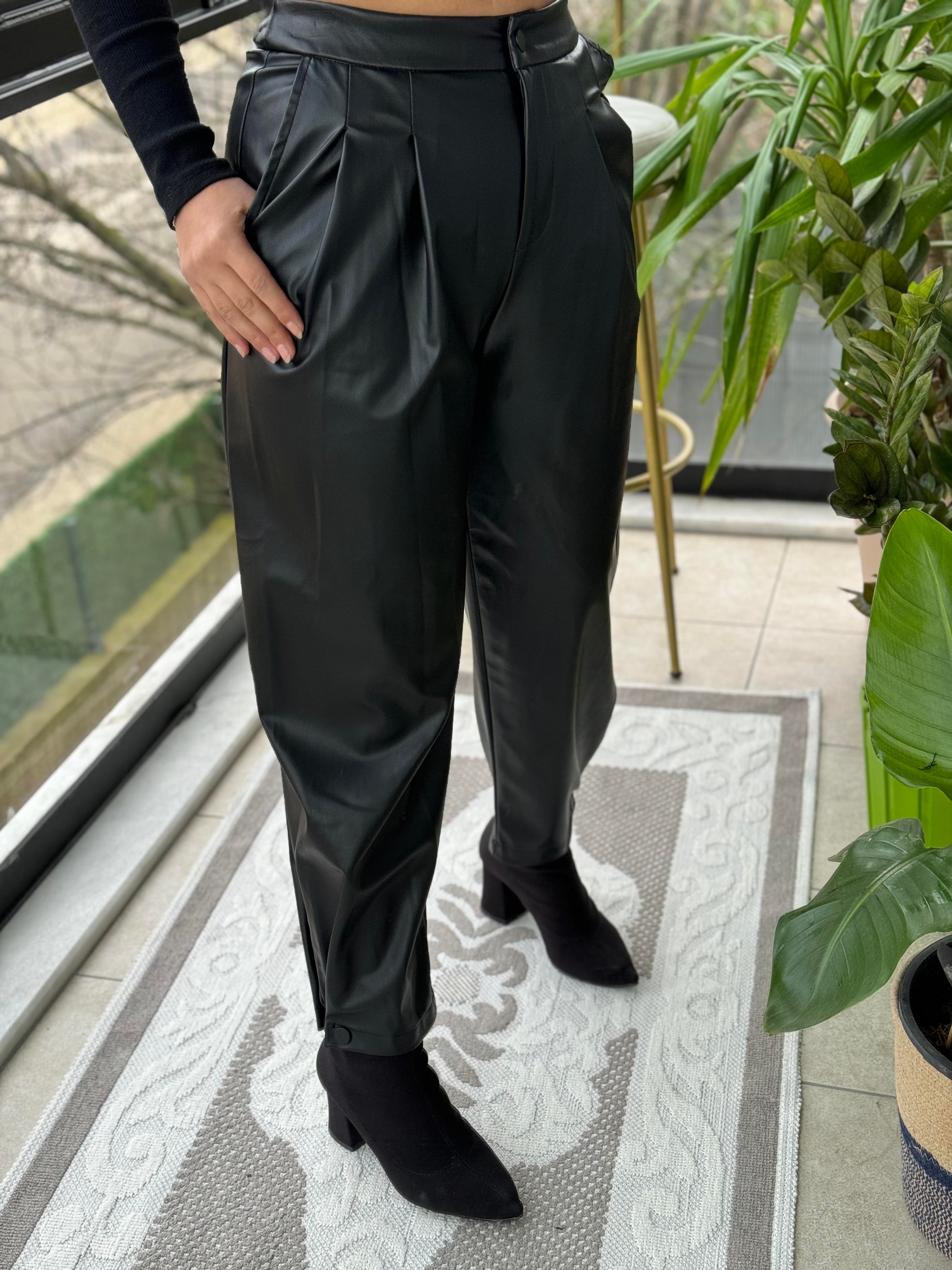 Şalvar Kesim Deri Pantolon 