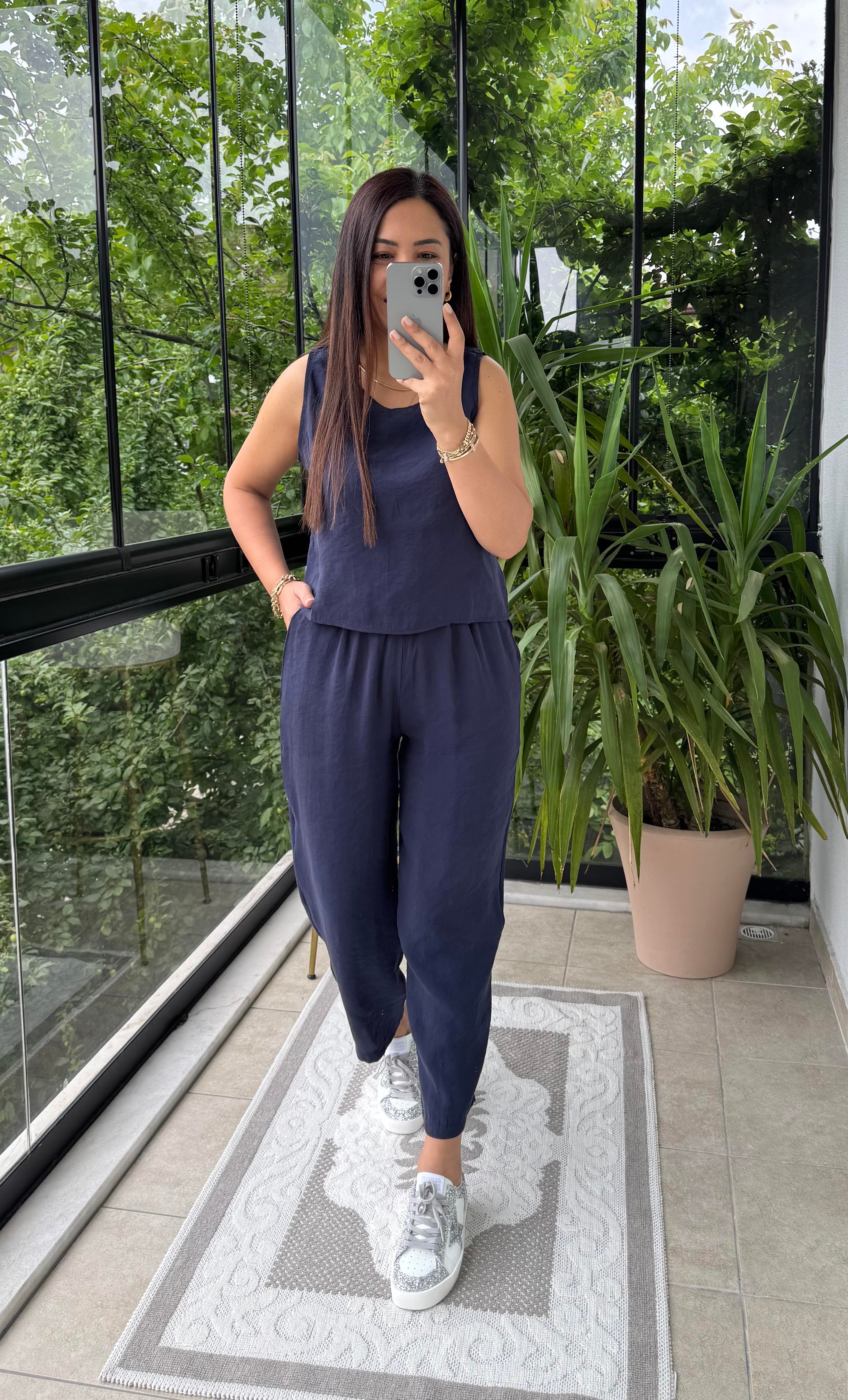 Sıfır Kol Tensel Takım Lacivert