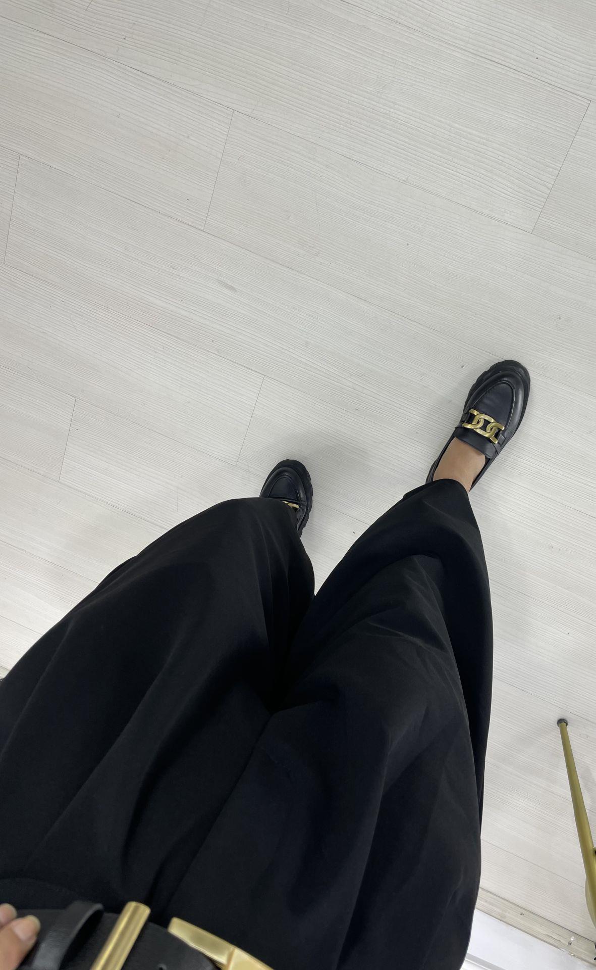 Siyah Şalvar Kesim Tok Crep Kumaş Pantolon