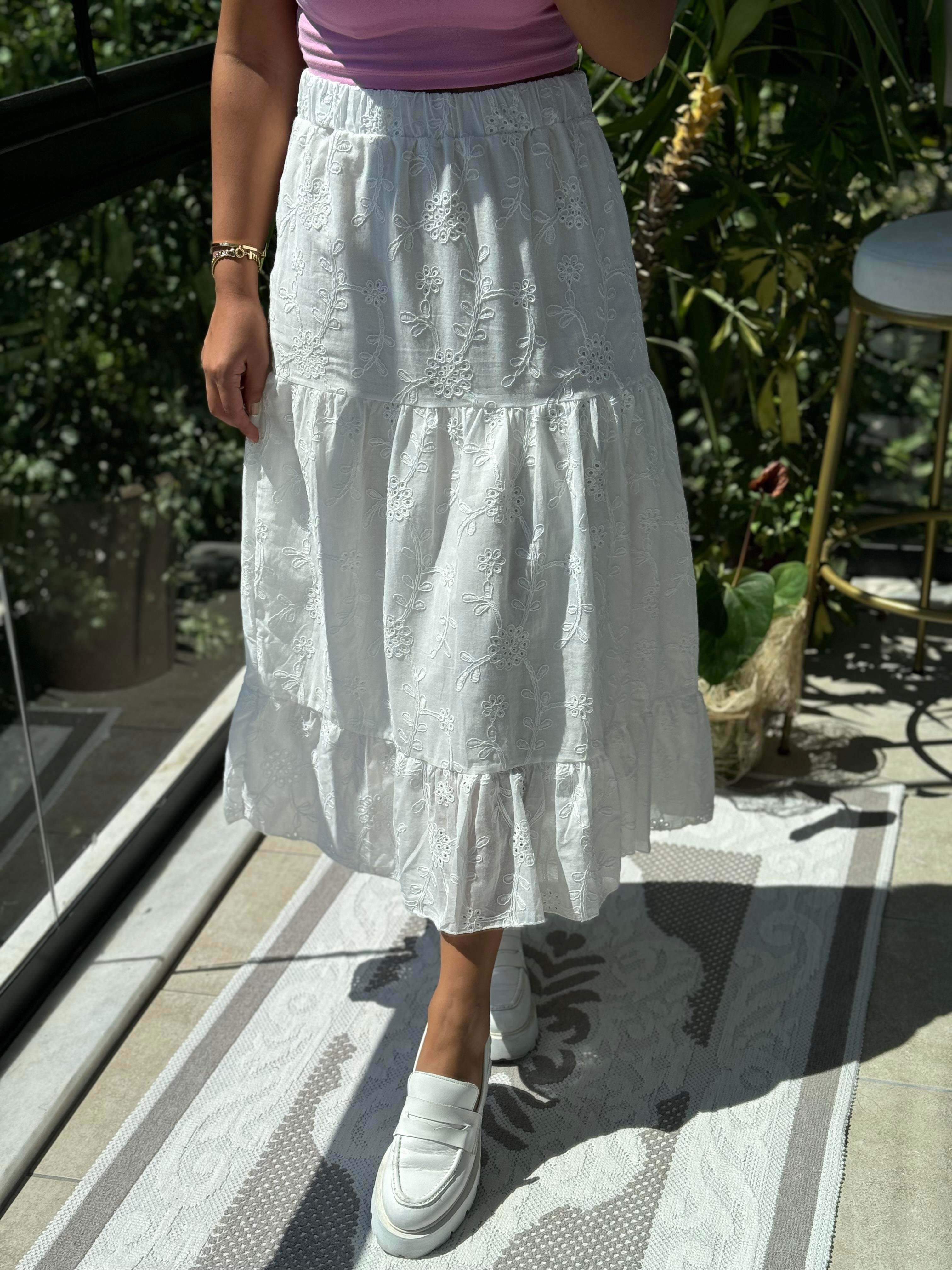 Tam Fisto etek Beyaz