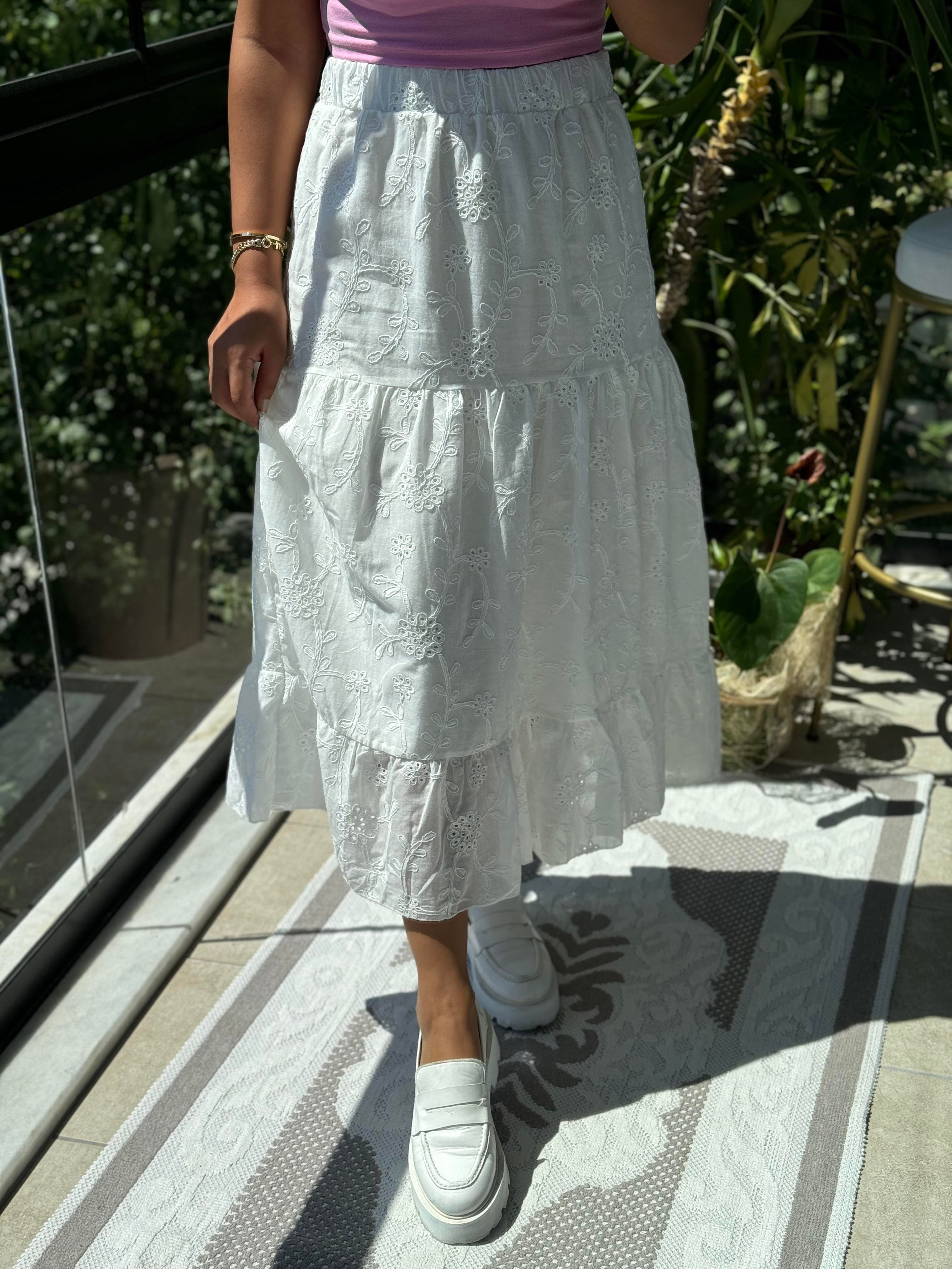 Tam Fisto etek Beyaz