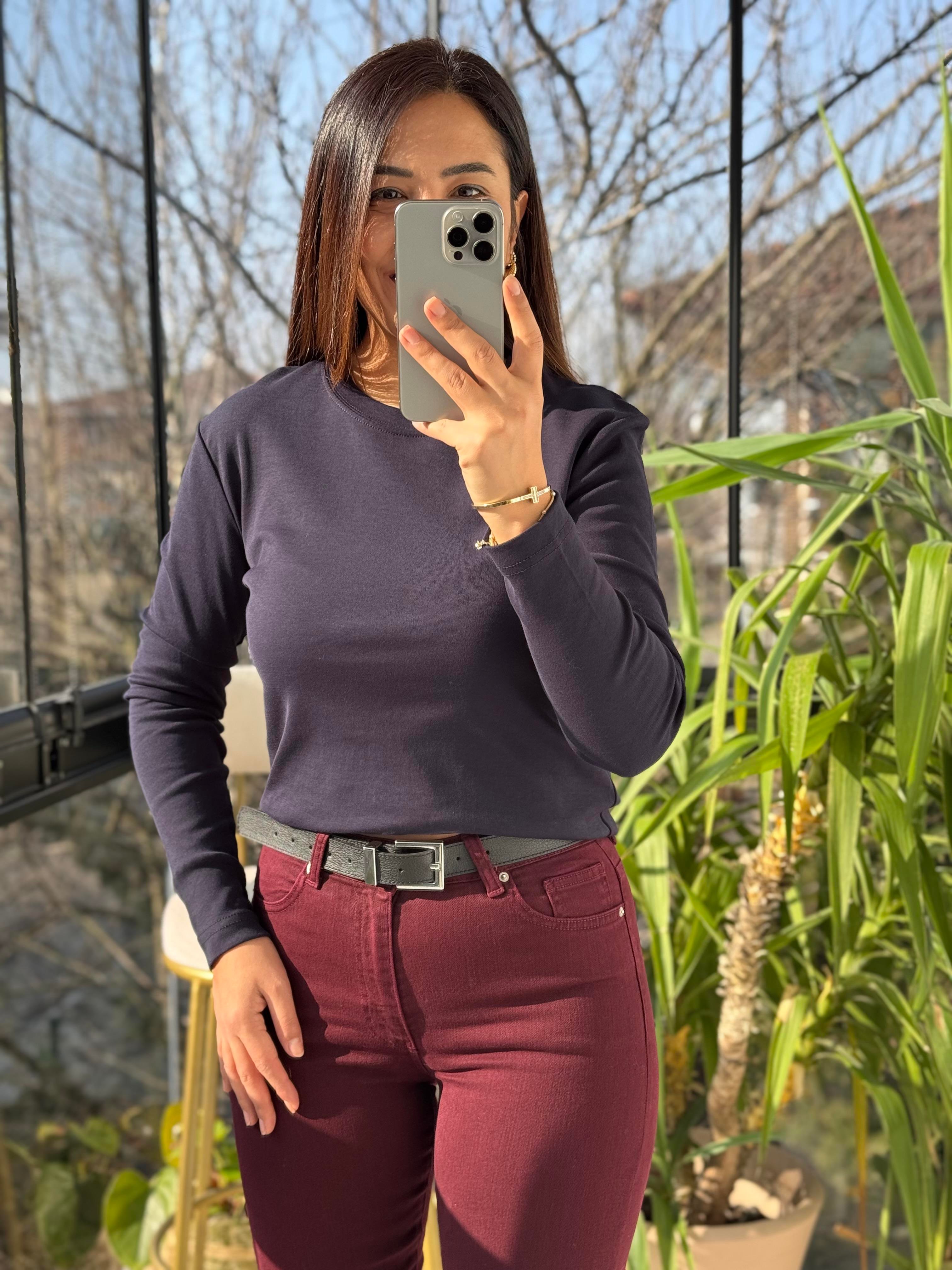 Uzun Kol Penye Lacivert