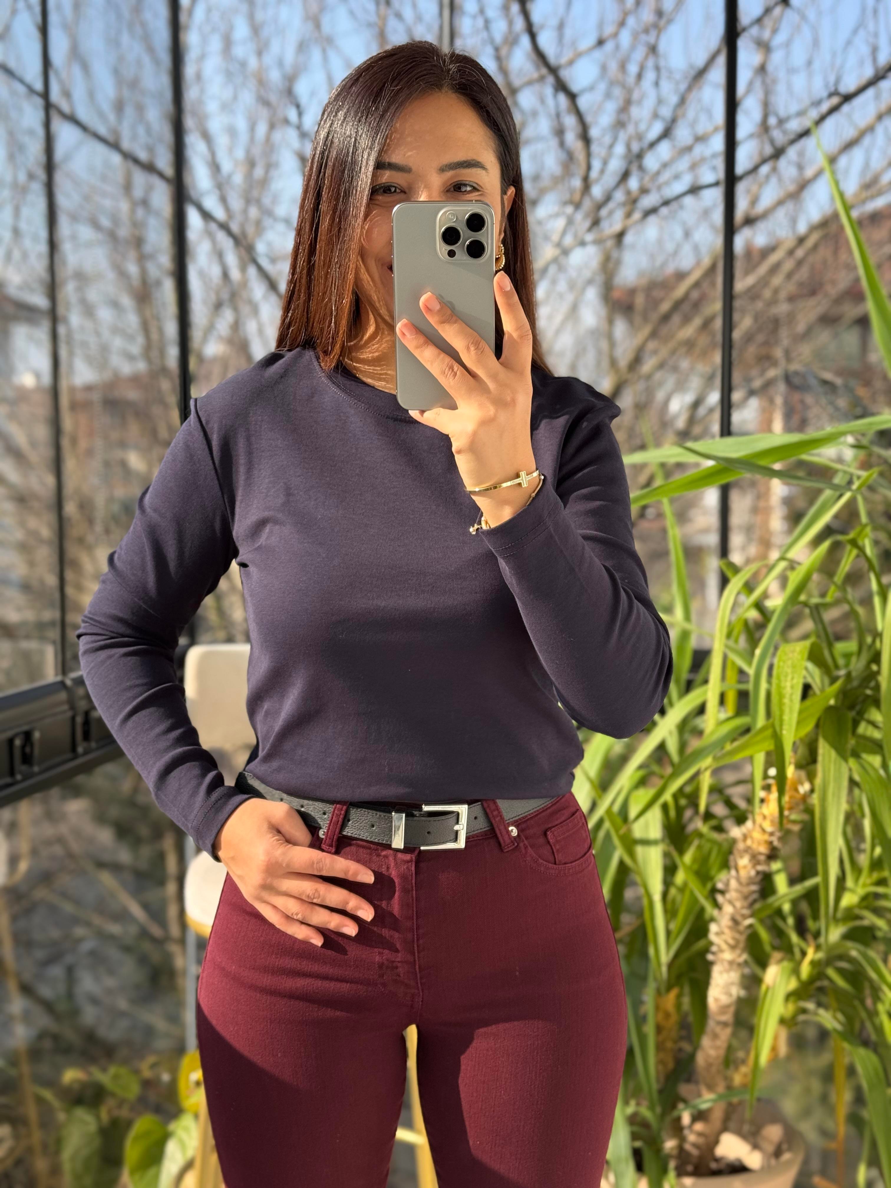 Uzun Kol Penye Lacivert