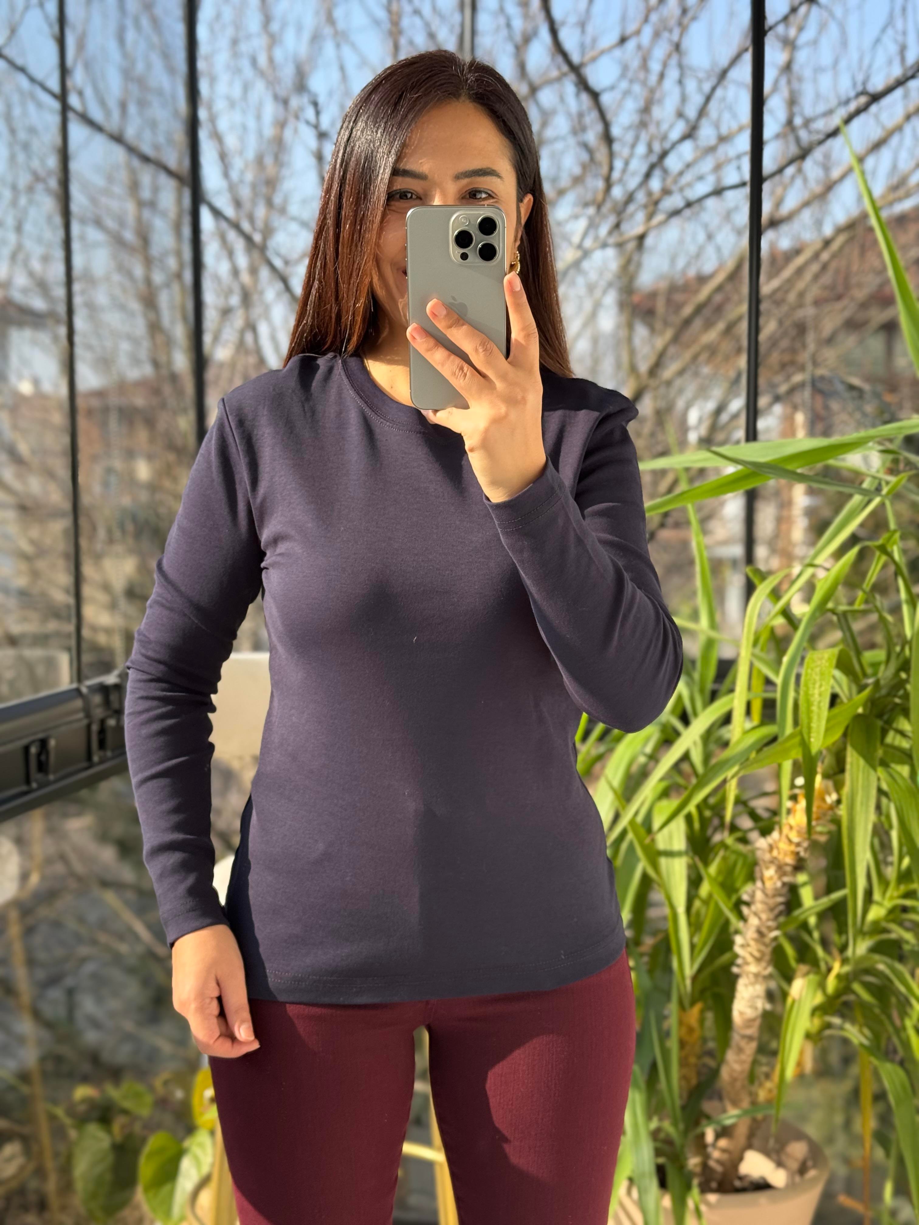 Uzun Kol Penye Lacivert