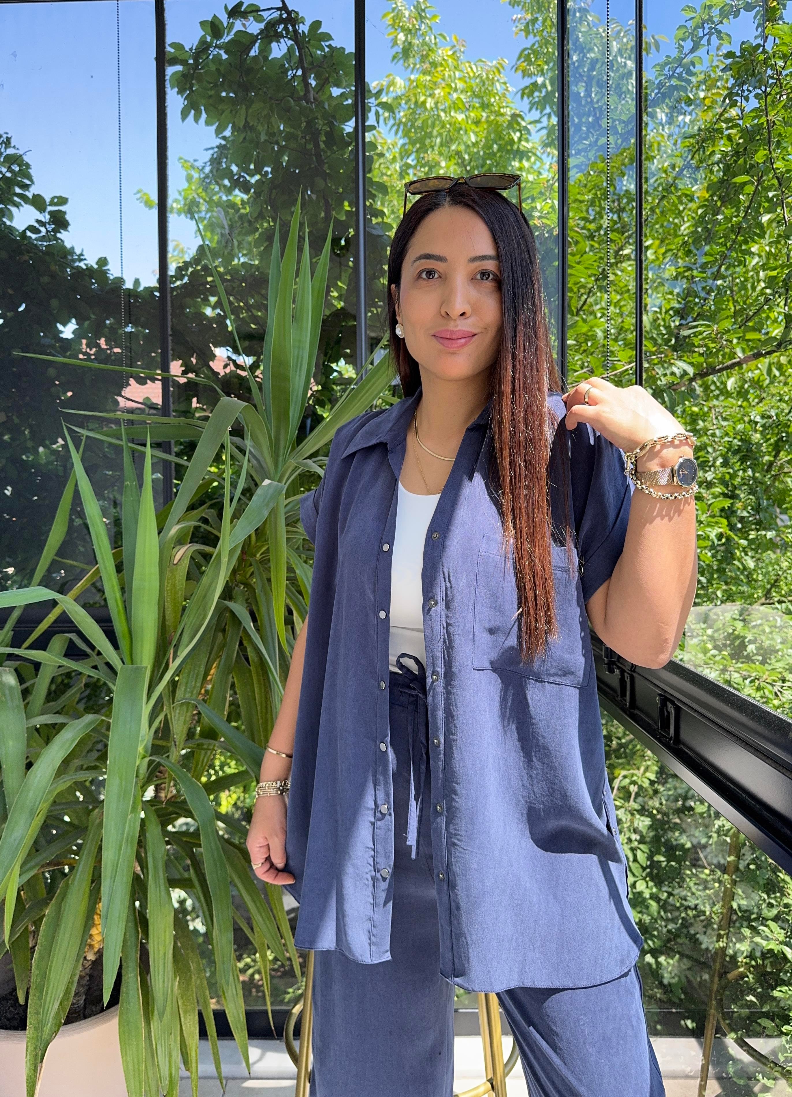 Yanları Çıtçıtlı Tensel Takım Lacivert