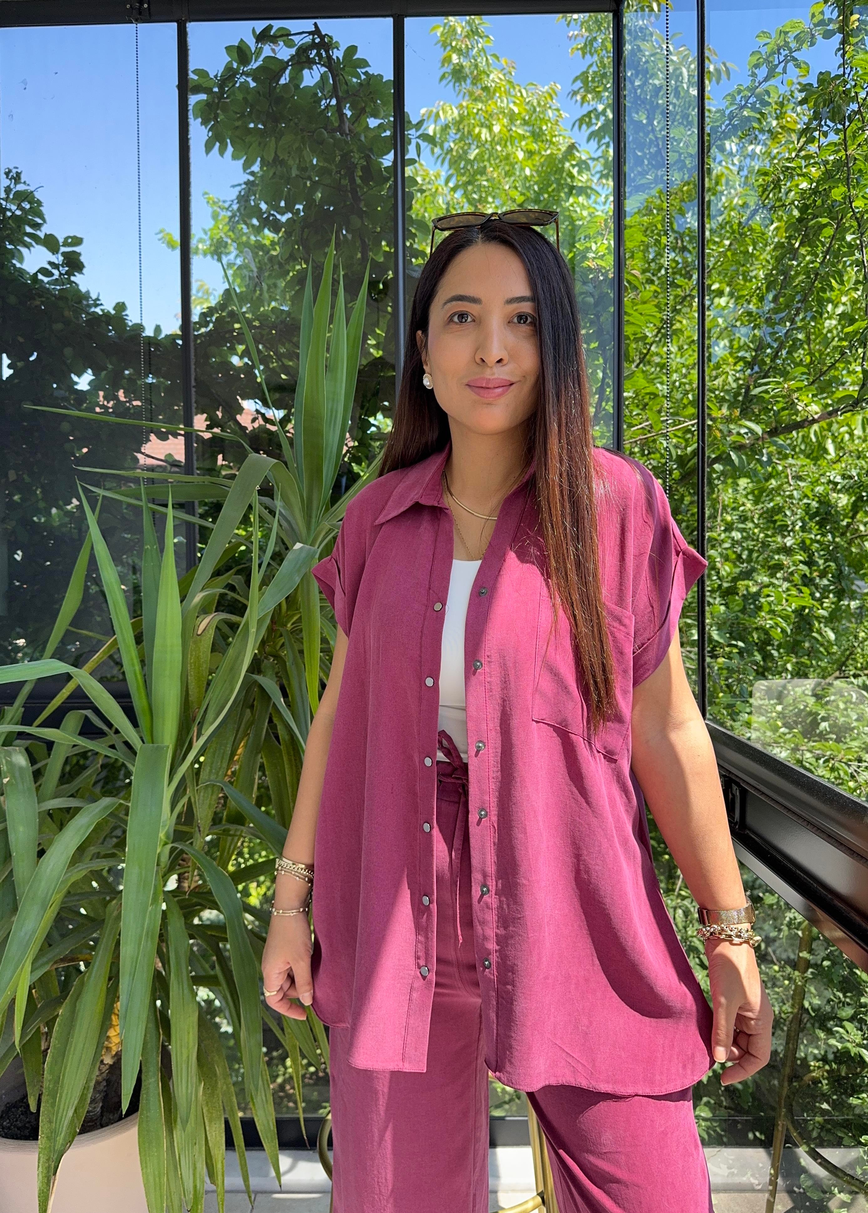 Yanları Çıtçıtlı Tensel Takım Mürdüm