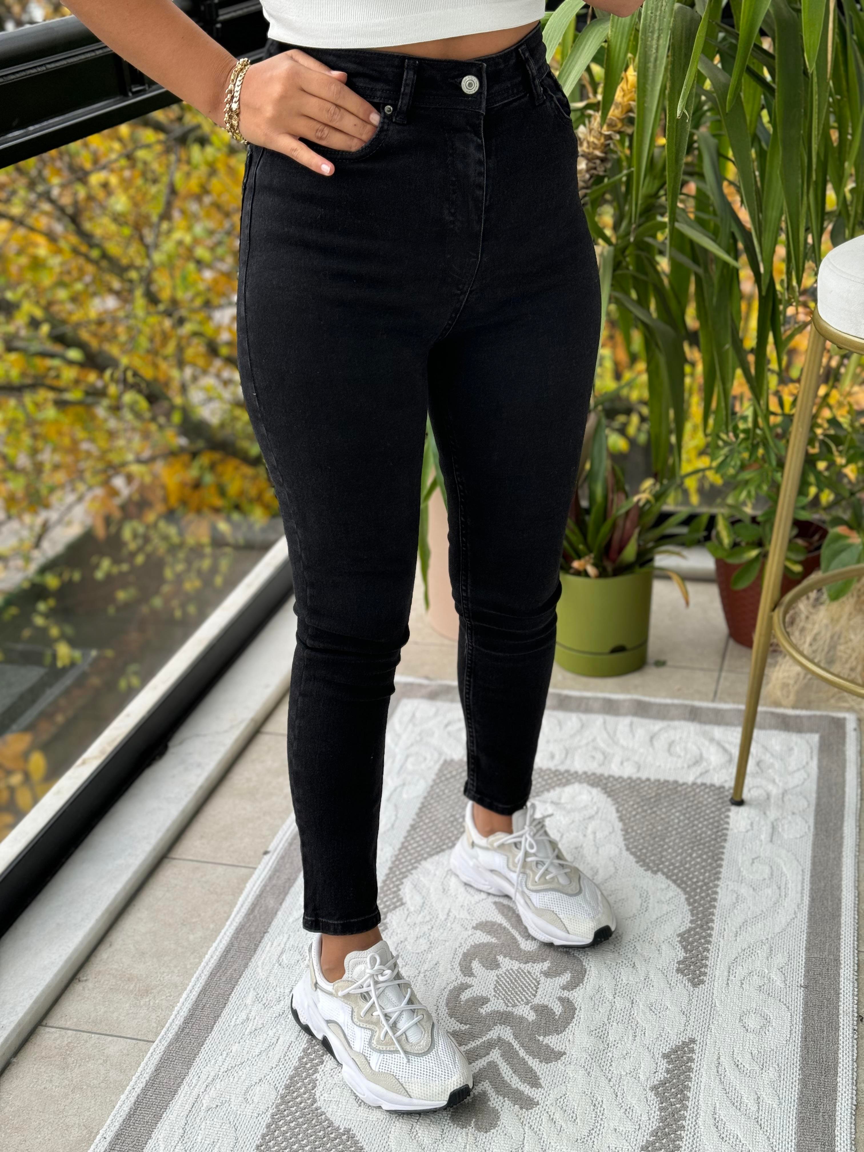 Yüksek Bel Skinny Jean Antrasit