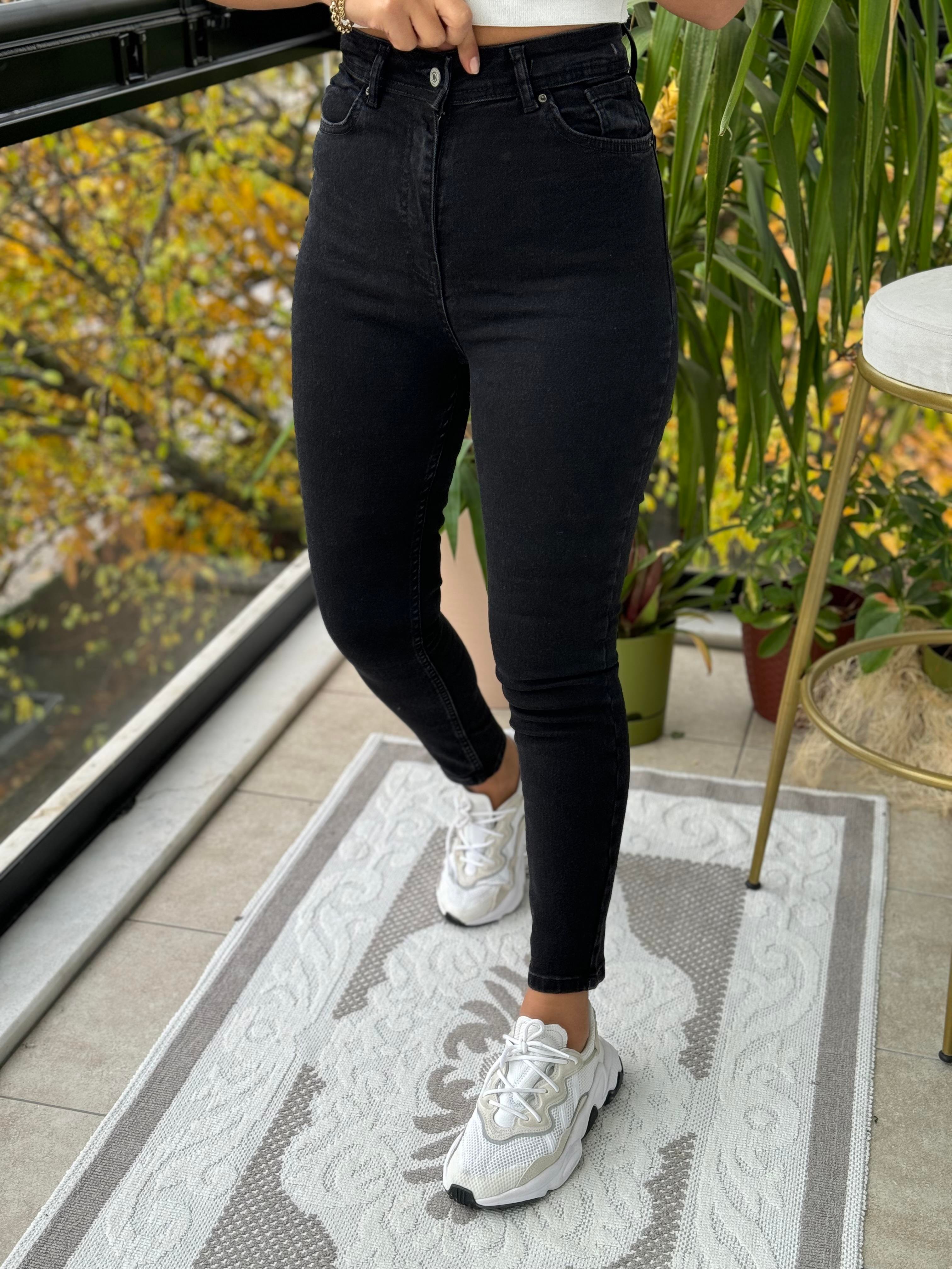 Yüksek Bel Skinny Jean Antrasit