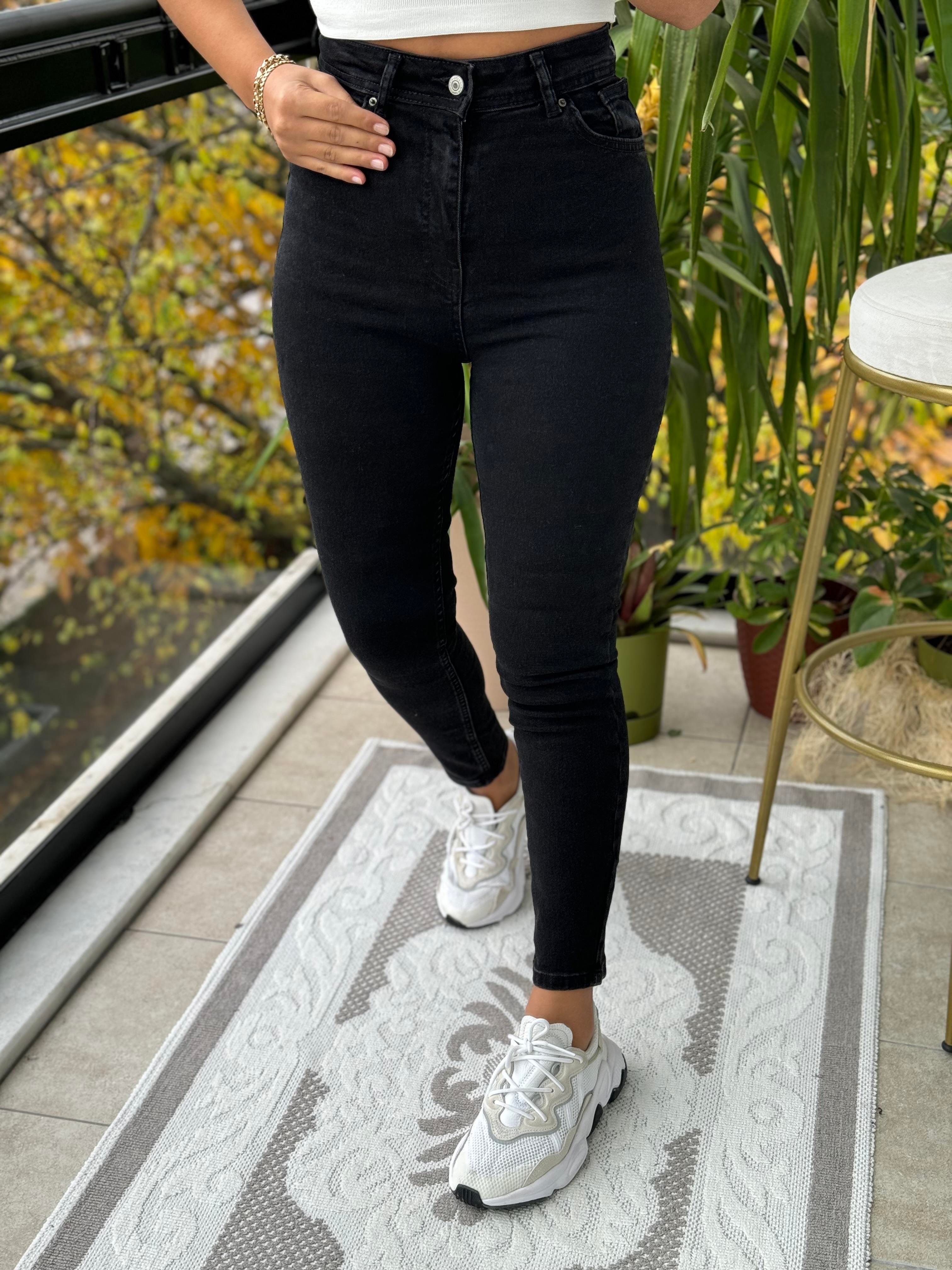 Yüksek Bel Skinny Jean Antrasit